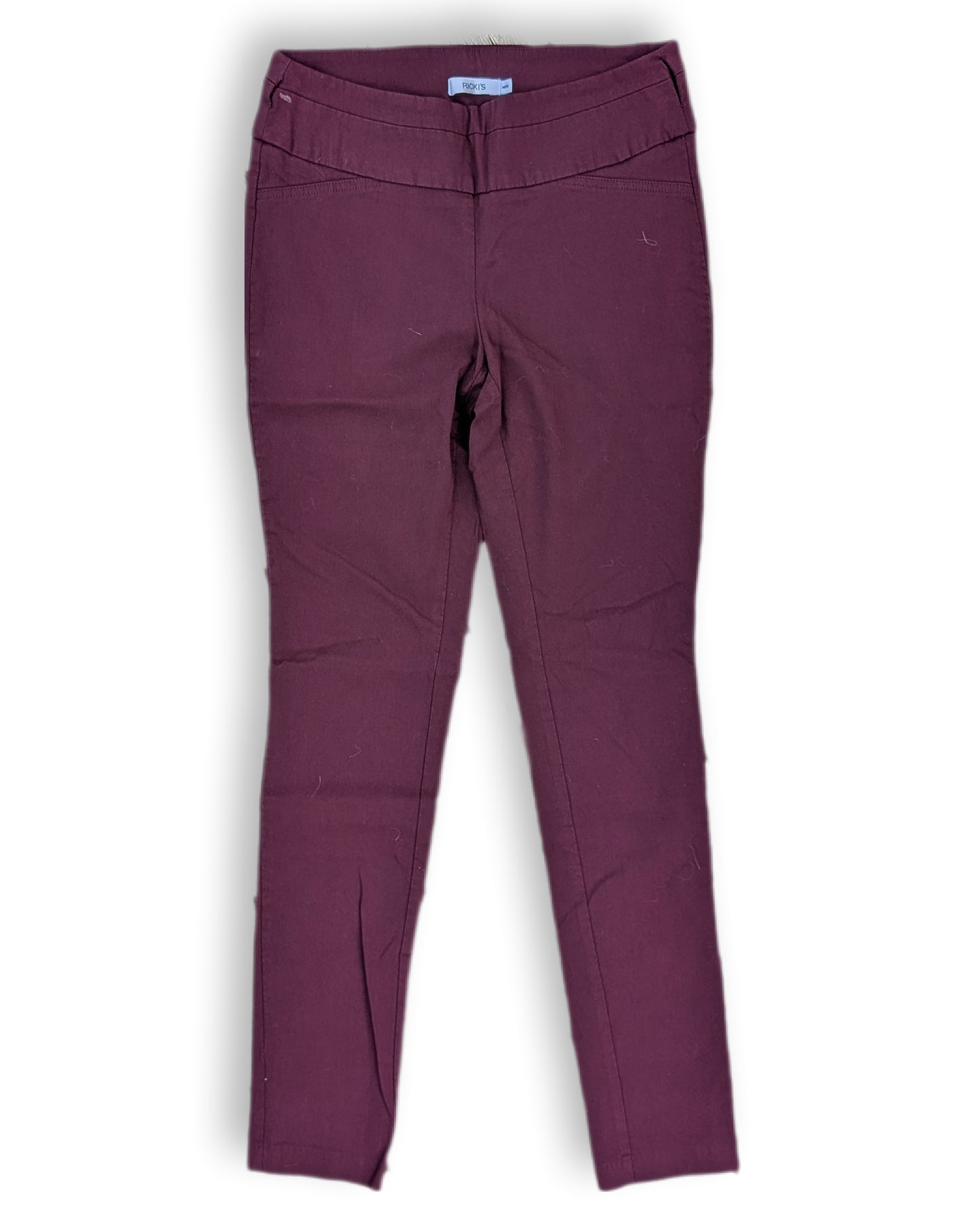 Pantalons stretch confortables sans boutons, couleur prune | Rickie's | MÉDIUM