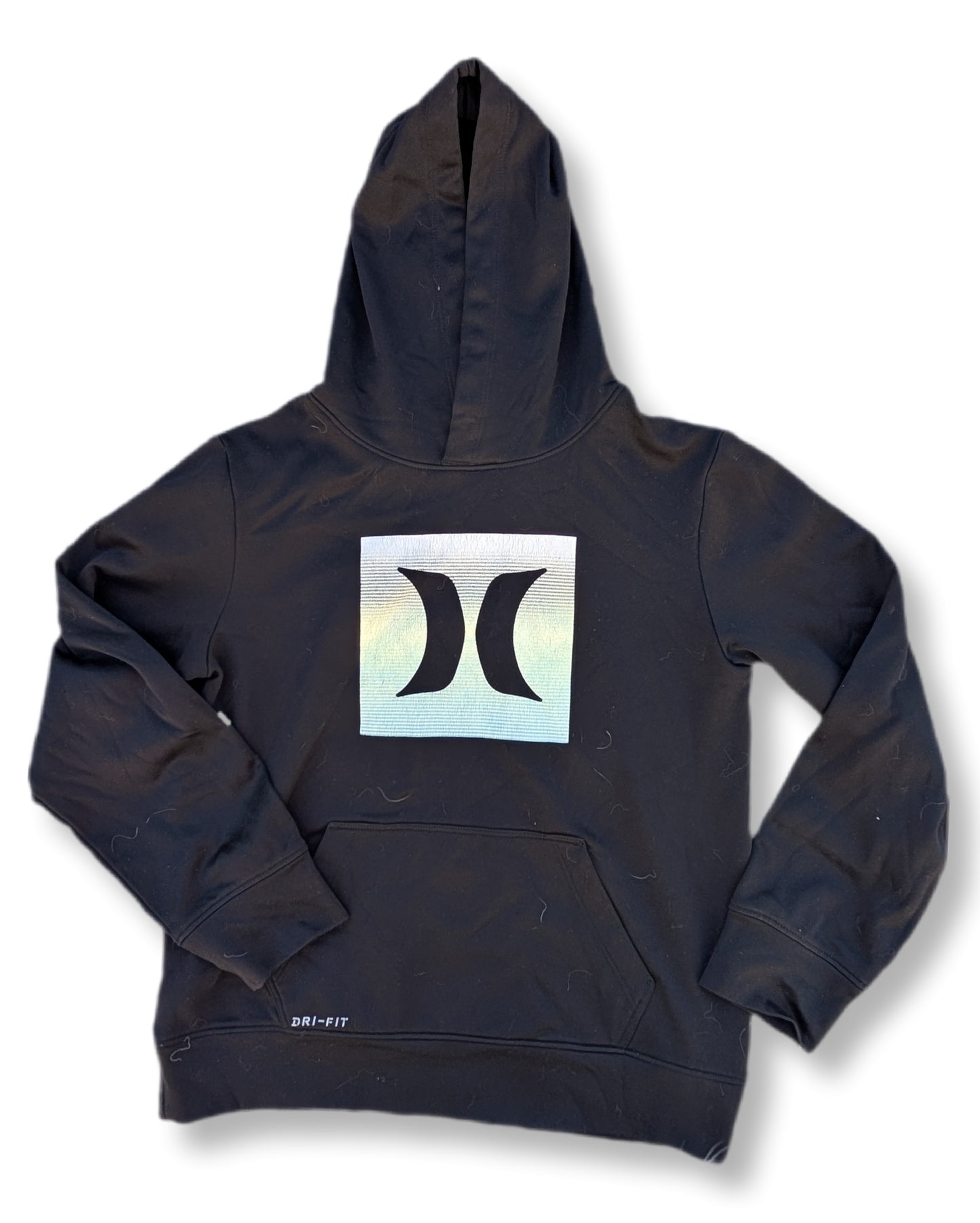 (Ado) Chandail à capuchon noir avec logo blanc | Hurley | 12-13 ans