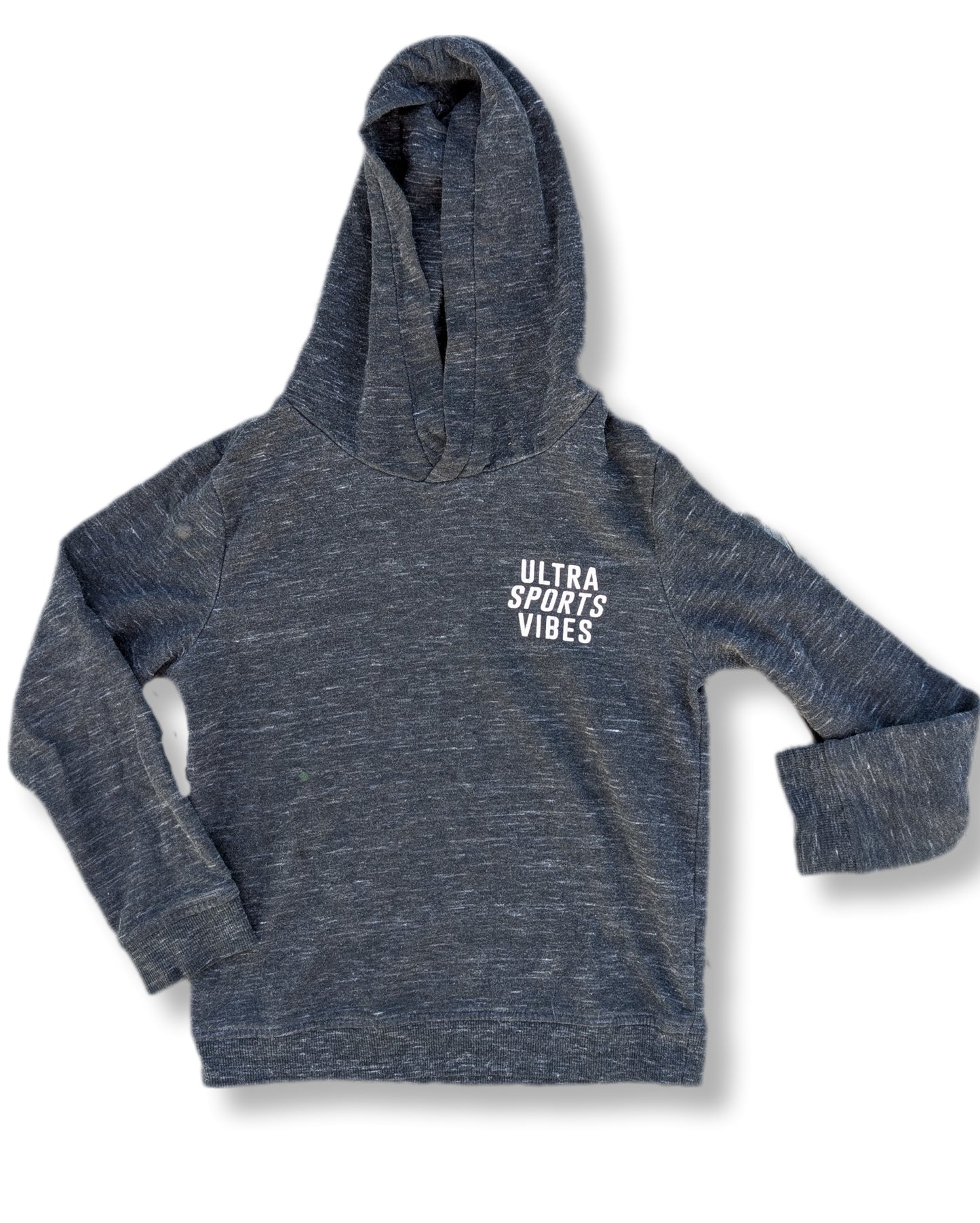 Chandail à capuchon gris chiné avec logo blanc sur la poitrine | WIFI | 6 ans