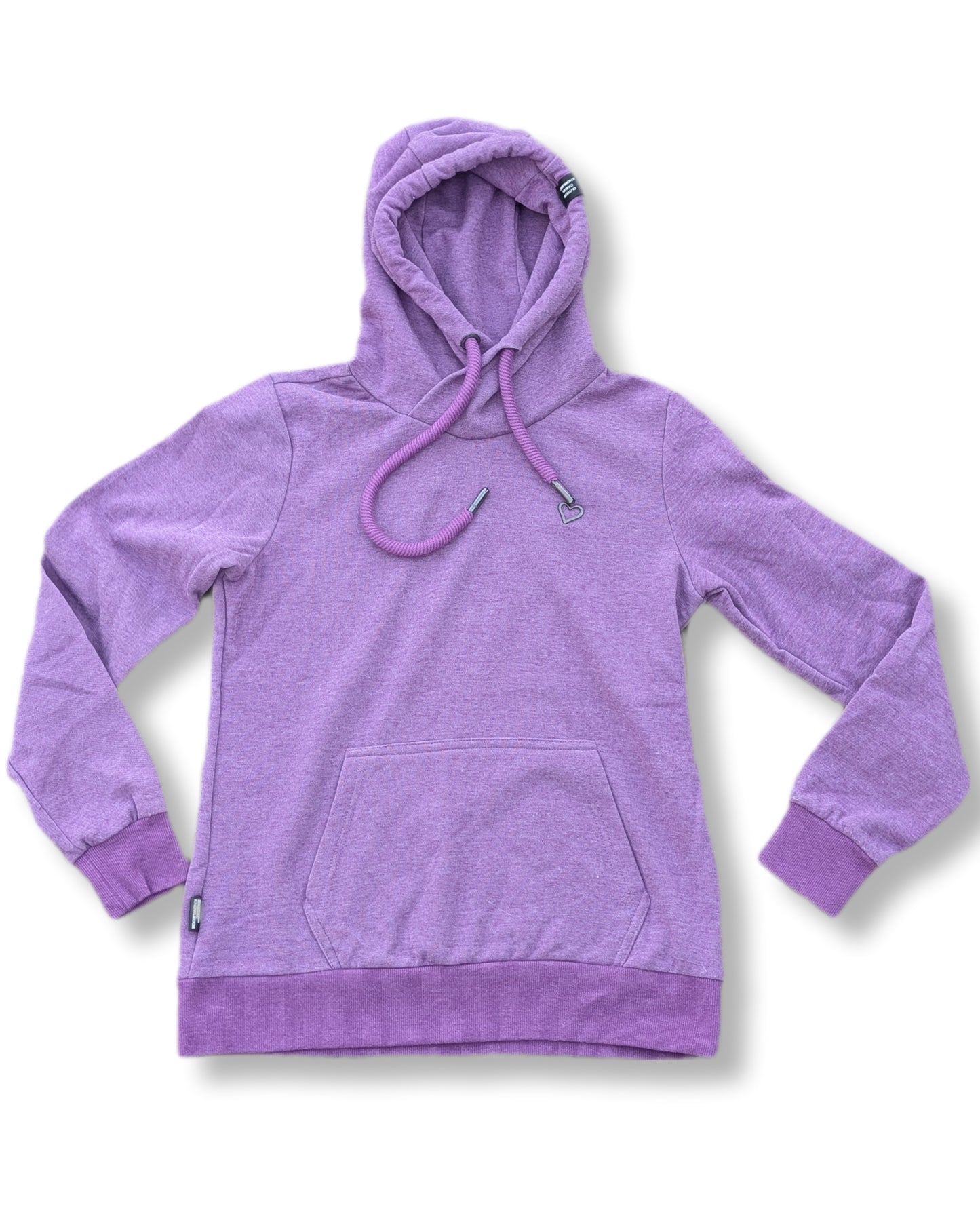 Chandail à capuchon couleur lavande avec cordons tressés | LARGE