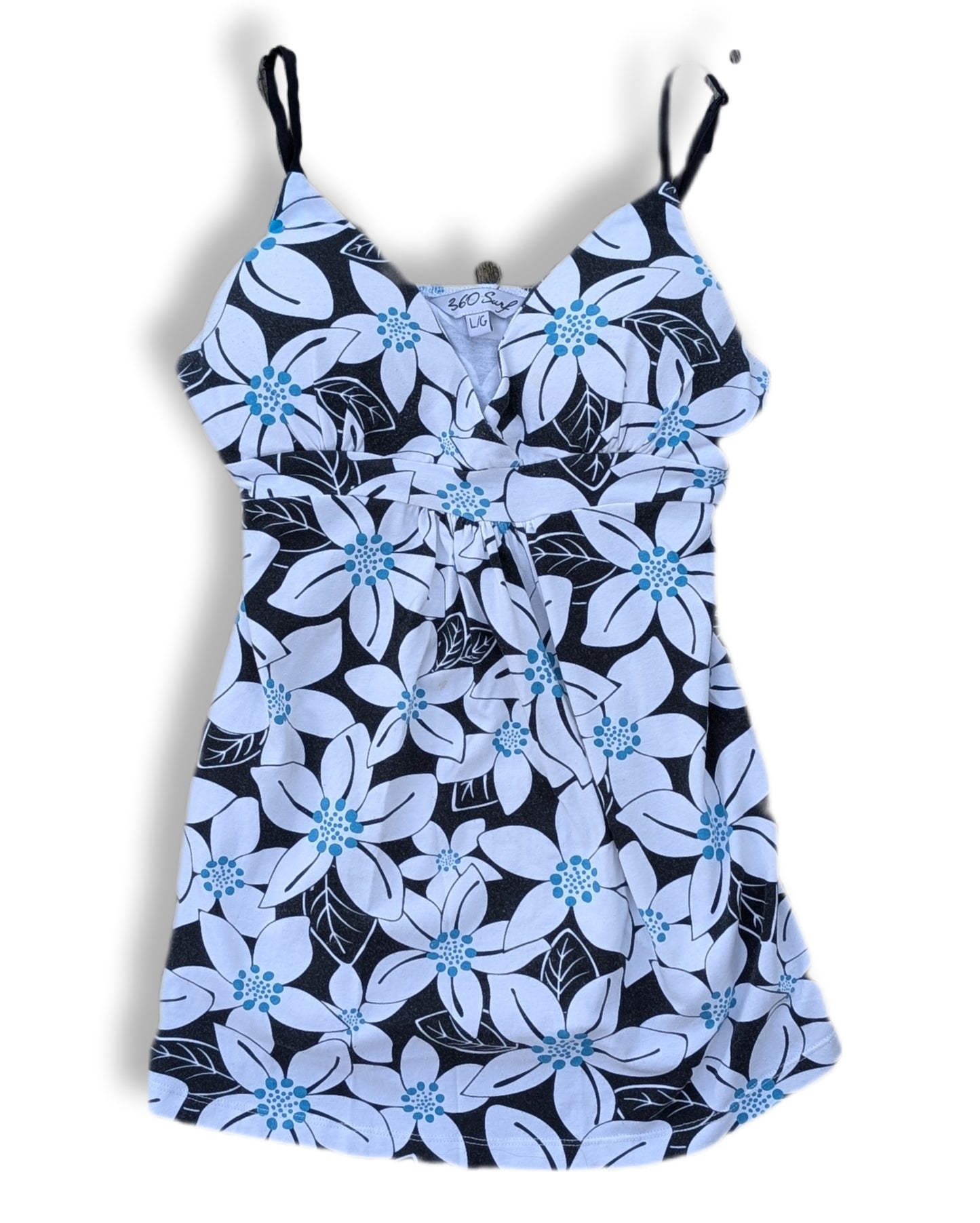 Haut à bretelles ajustables à col en V avec élastique sous la poitrine pour effet ajusté | LARGE