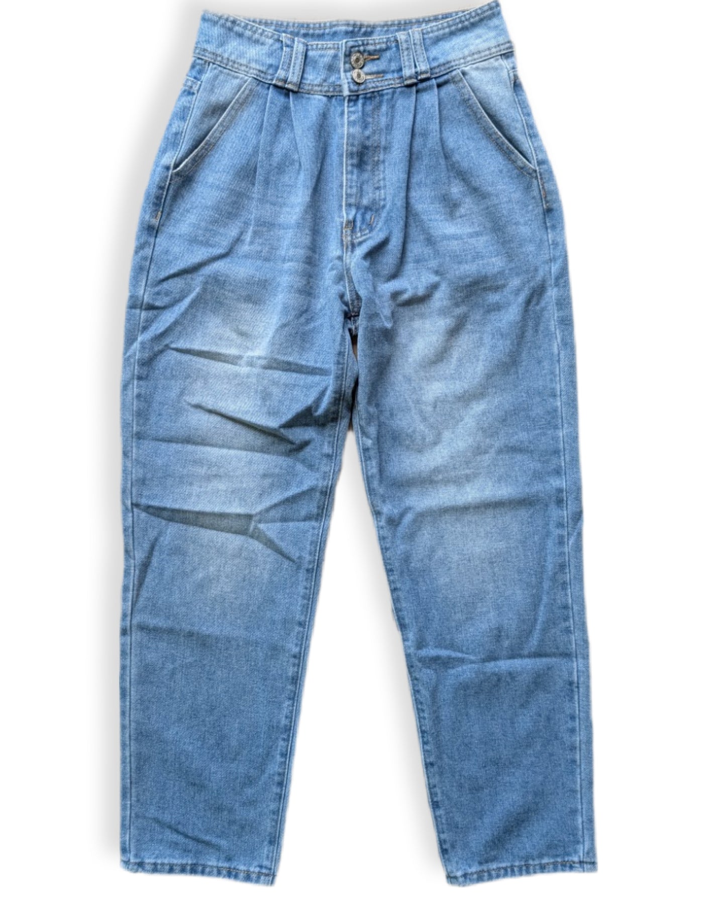 Jeans taille haute plissée avec coupe ample | Shein | SMALL