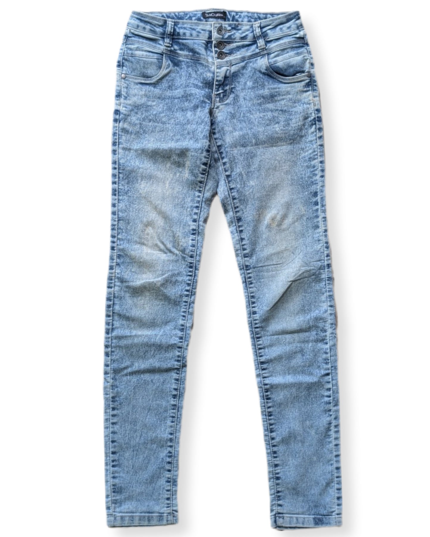 Jeans skinny délavé avec 3 boutons | SukoJeans | 02