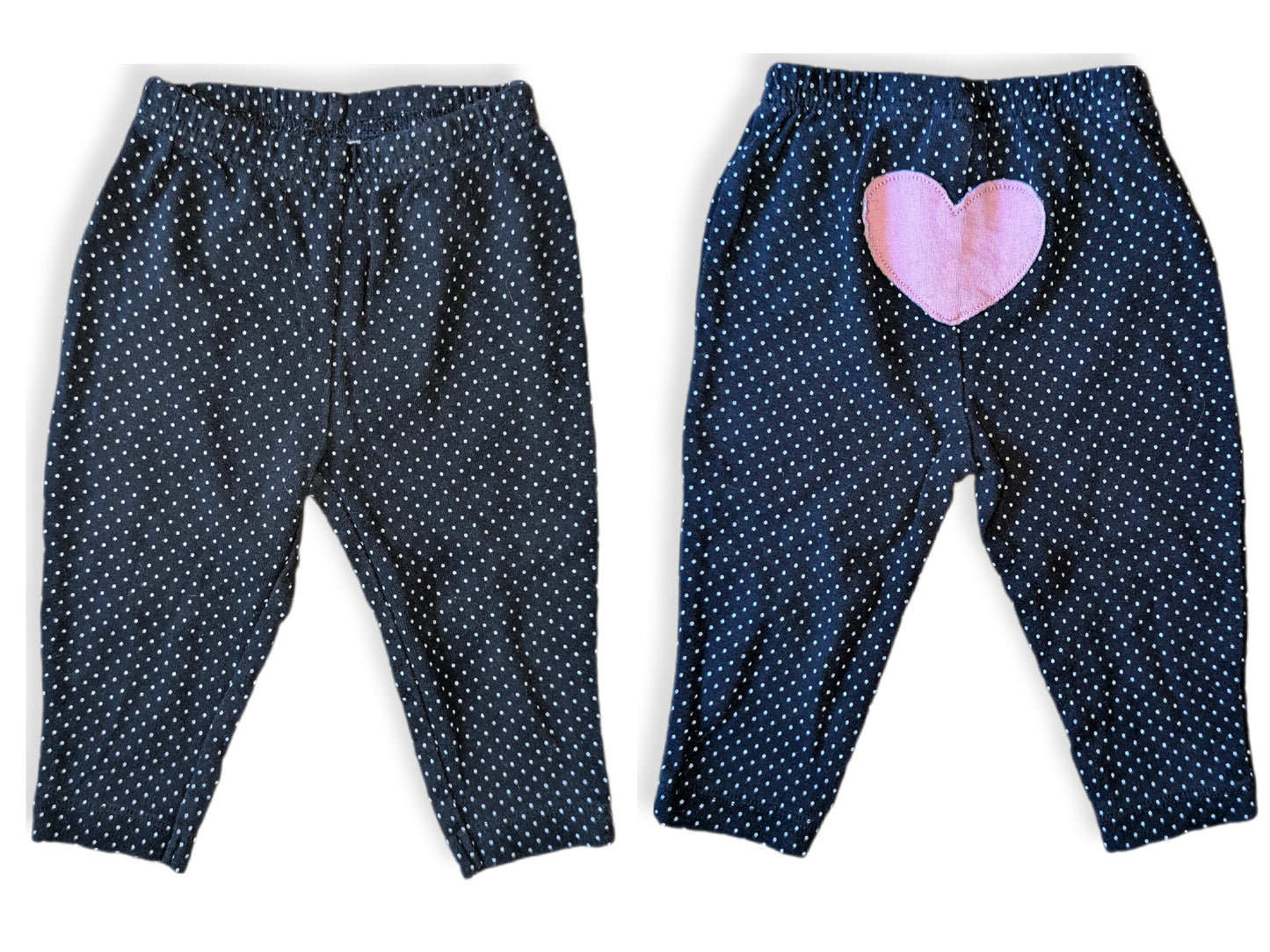 Legging marine à petit pois blanc avec coeur sur les fesses | Carter's | 3-6 mois