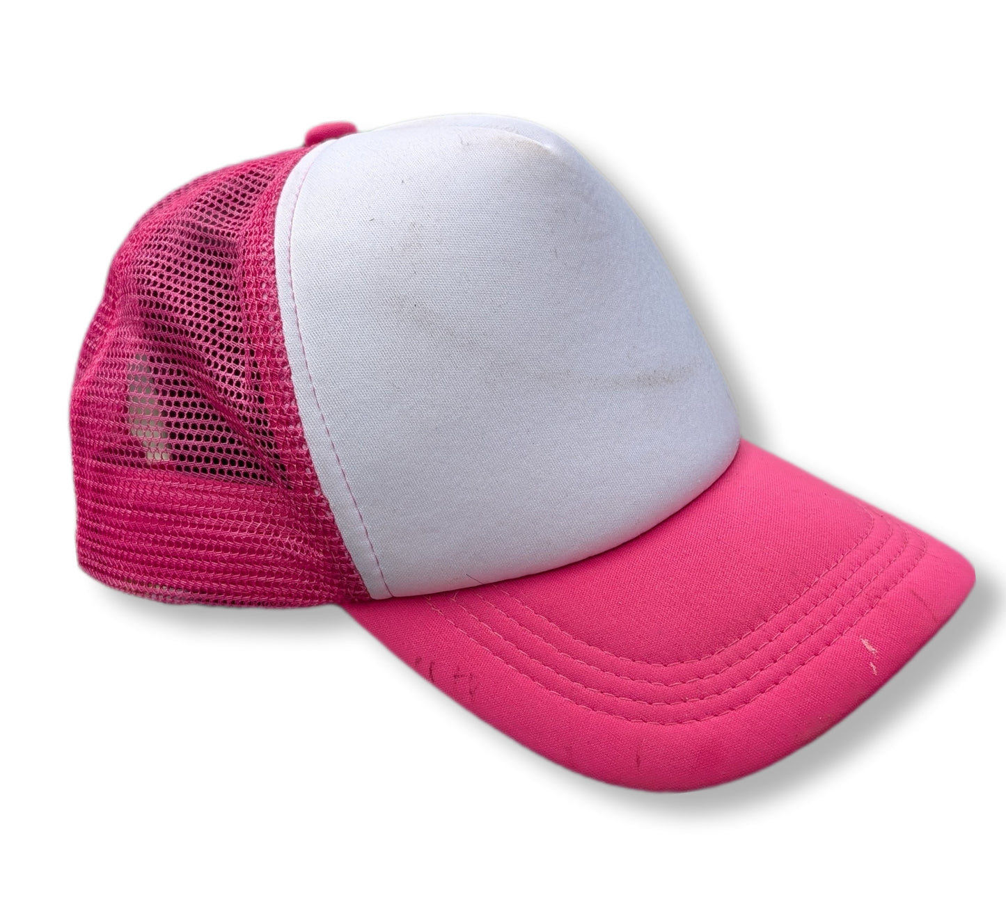 Casquette rose fuchsia & blanche style camionneur | T/U