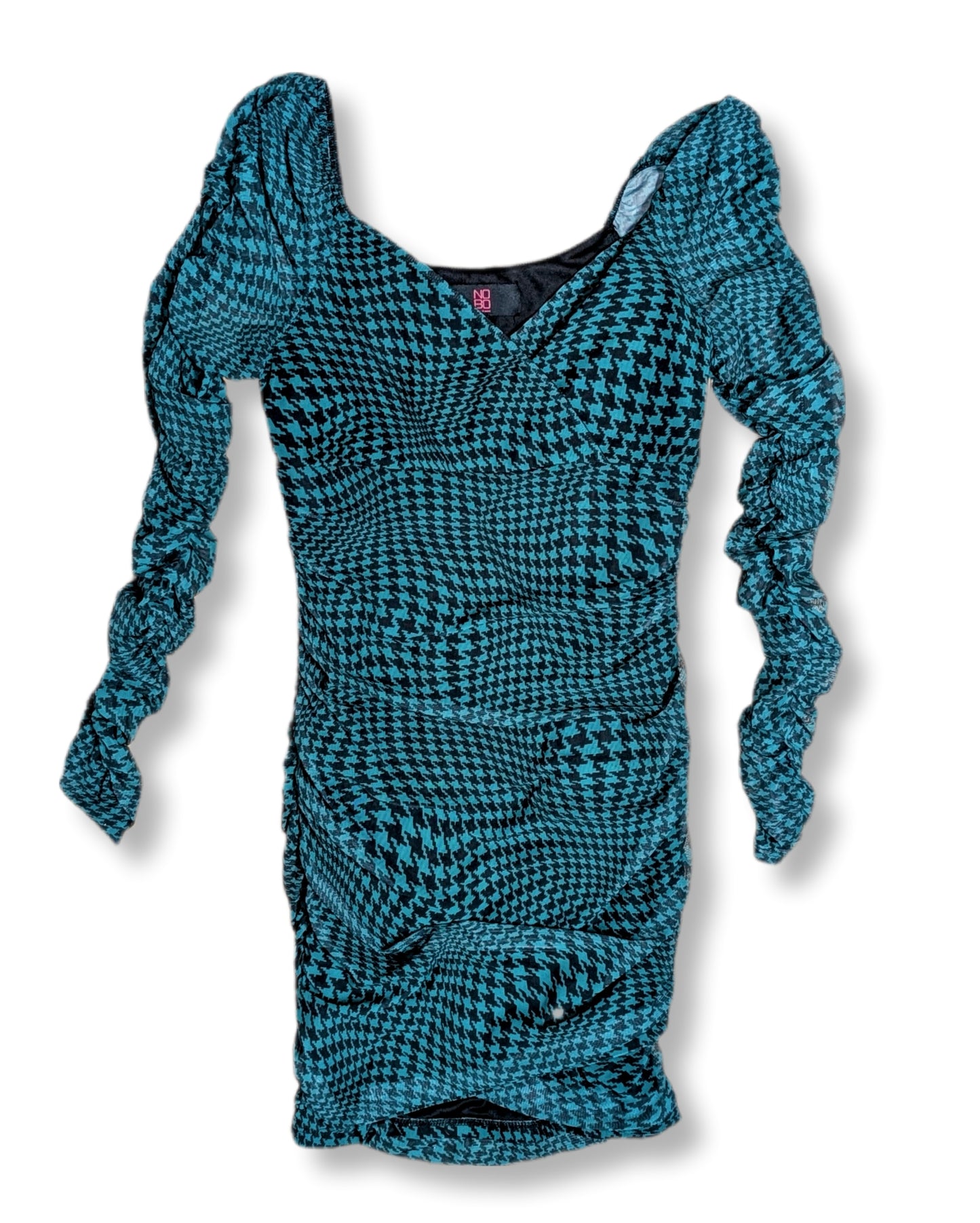 Robe style cocktail moulante aux manches longues bouffantes | M *NEUVE*