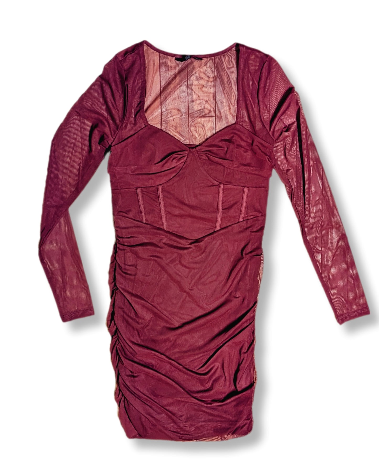 Robe moulante aux manches longues avec effet de corset | M *Neuve*