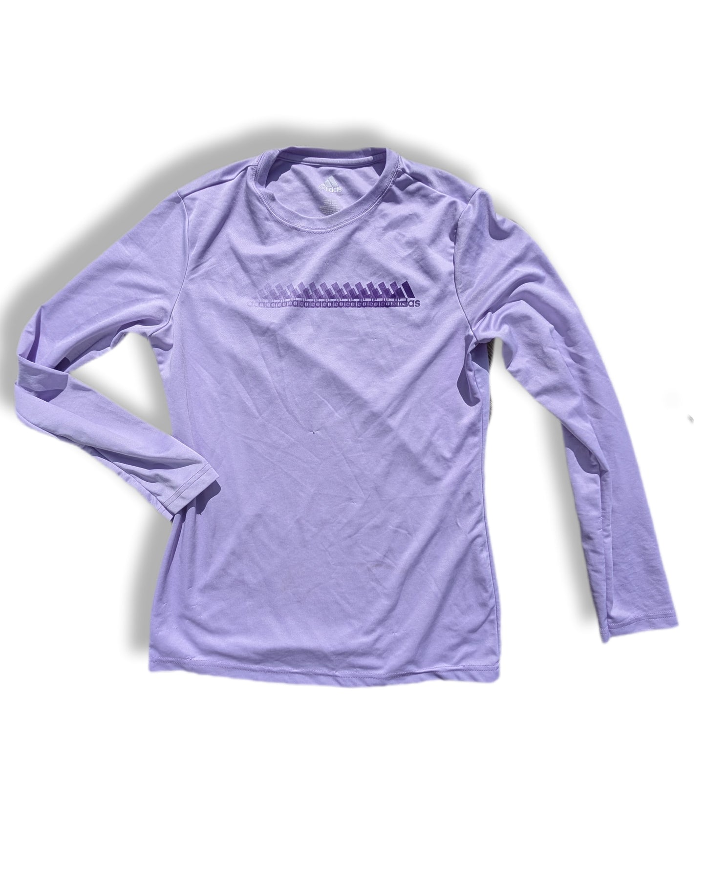 T-shirt à manches longues de couleur lavande avec tissu respirant | Adidas | MÉDIUM
