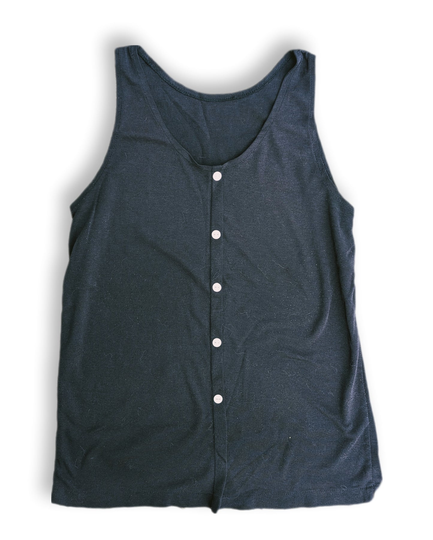 Débardeur basique noir avec imitation de boutons | SMALL