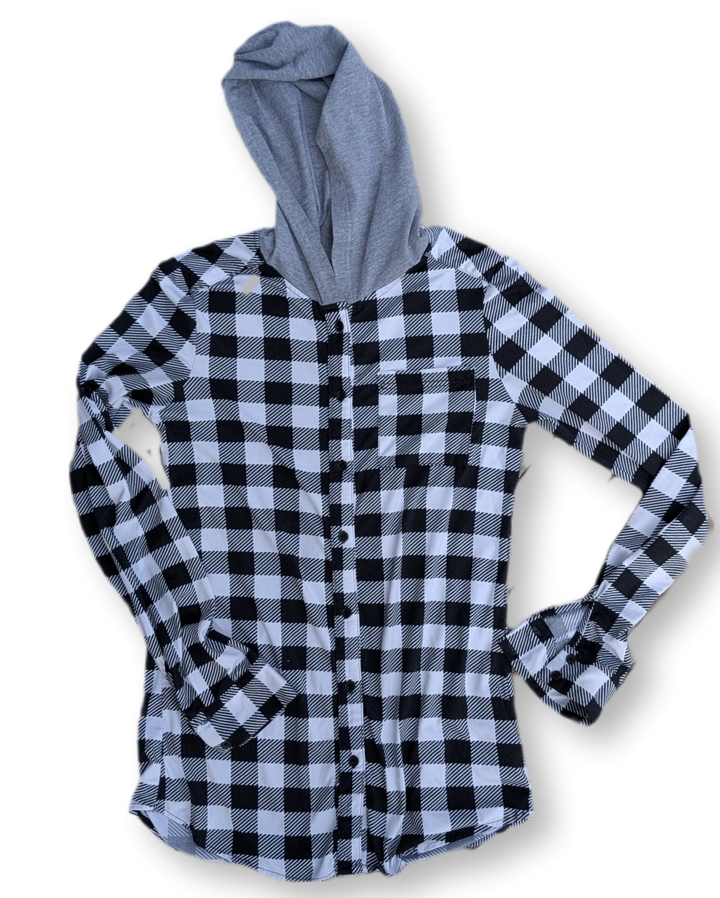 Chemise en flanelle légère style bûcheron avec capuche | TAG | SMALL