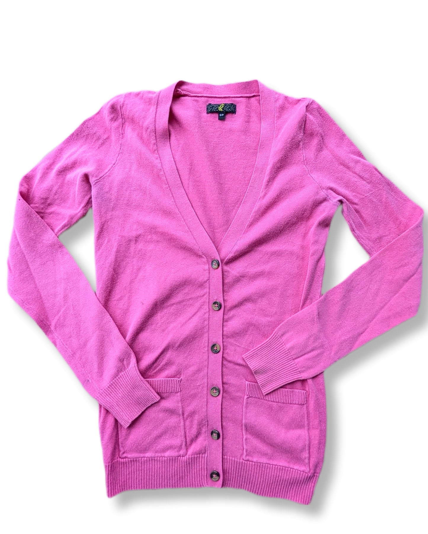 Cardigan classique couleur fuchsia aux manches longues | G-21 | SMALL