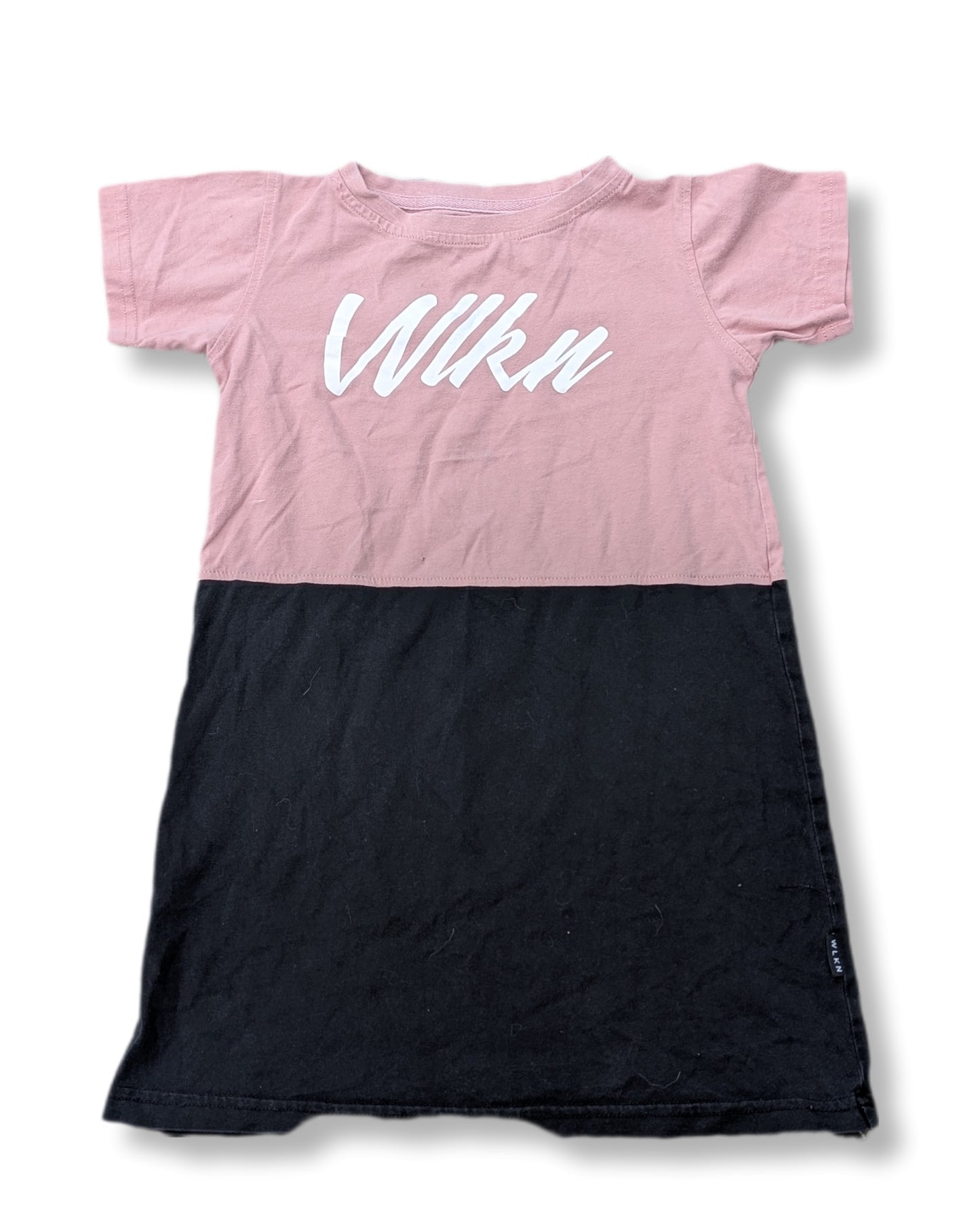 Robe t-shirt bicolore rose et noir | WALKN' | 6 ans *imparfaite*
