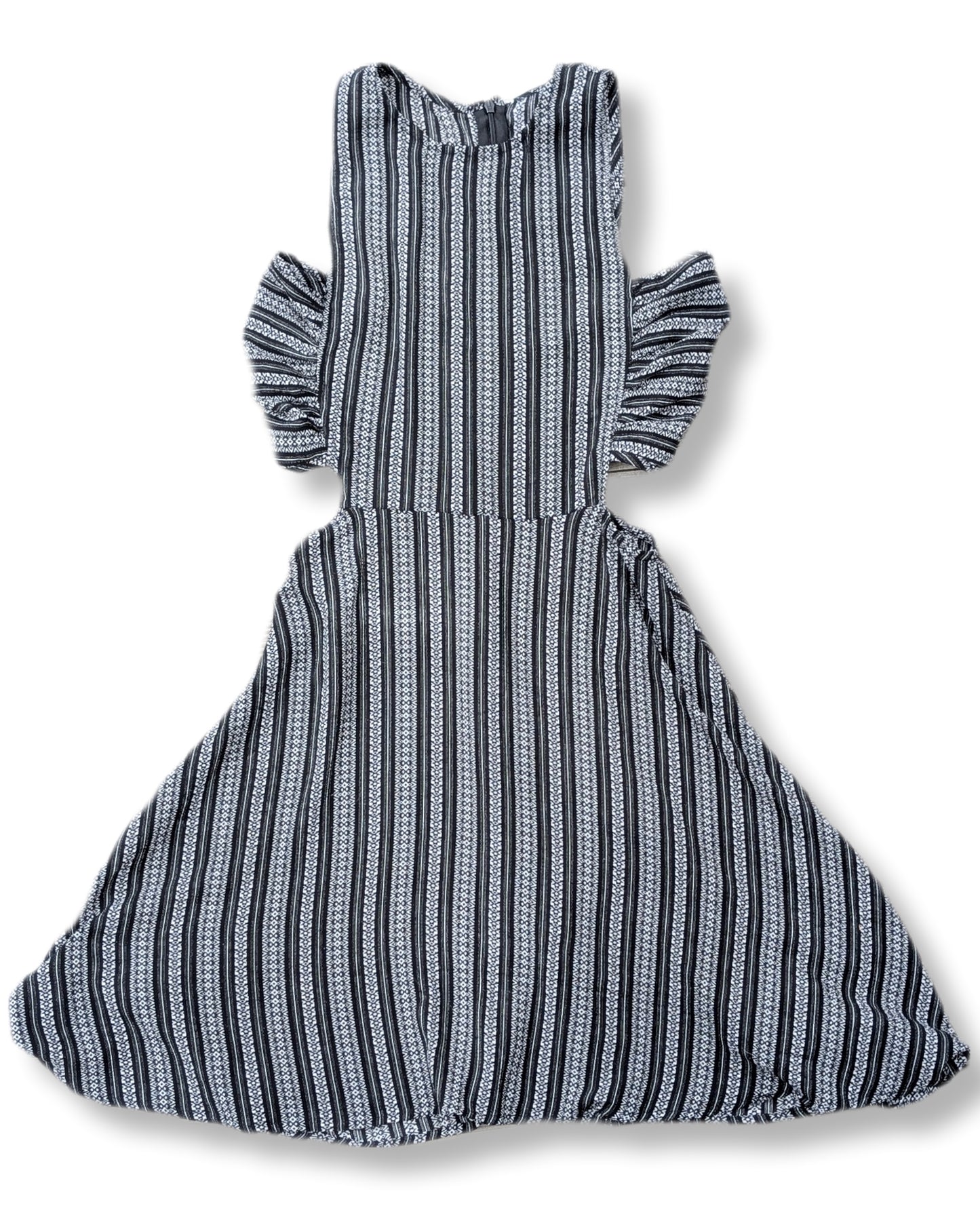 Robe style bohème à rayures fines et découpes aux épaules | 6-7 ans