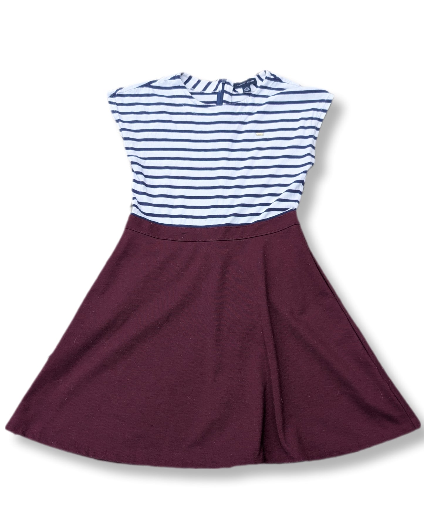 (Ado) Robe bicolore style marinière et jupe bordeaux | TOMMY HILFIGER | 12-14 ans