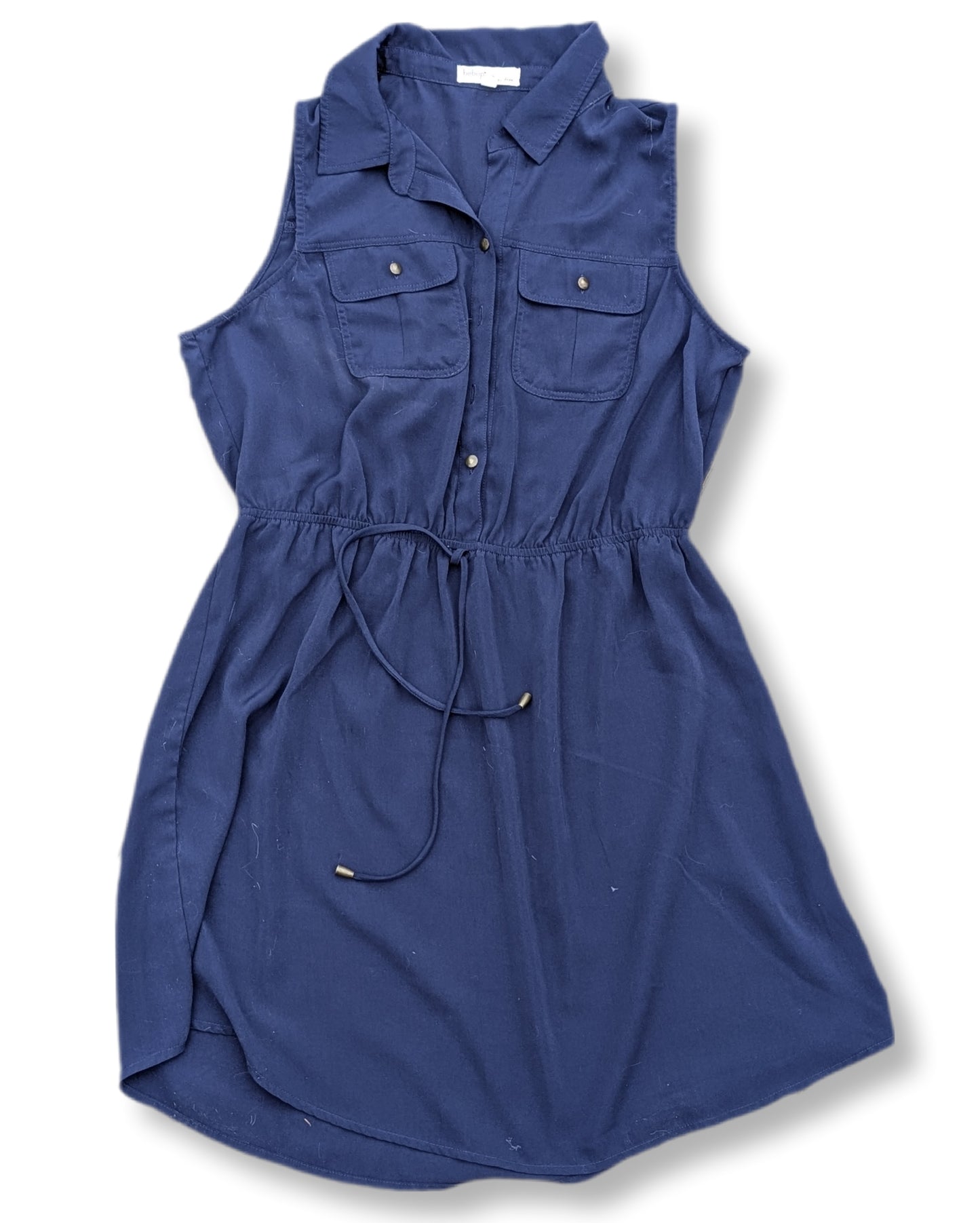 Robe marine style safari avec cordons à la taille | XL