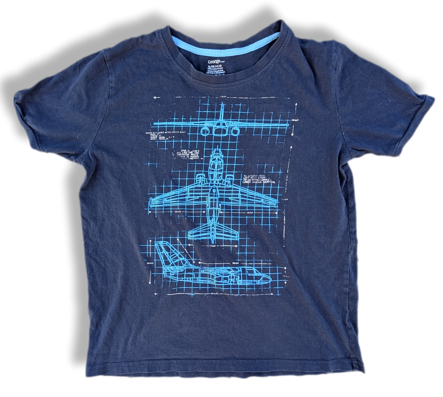 (Ado) T-shirt à manches courtes thème avions | GEORGE | 14-16 ans