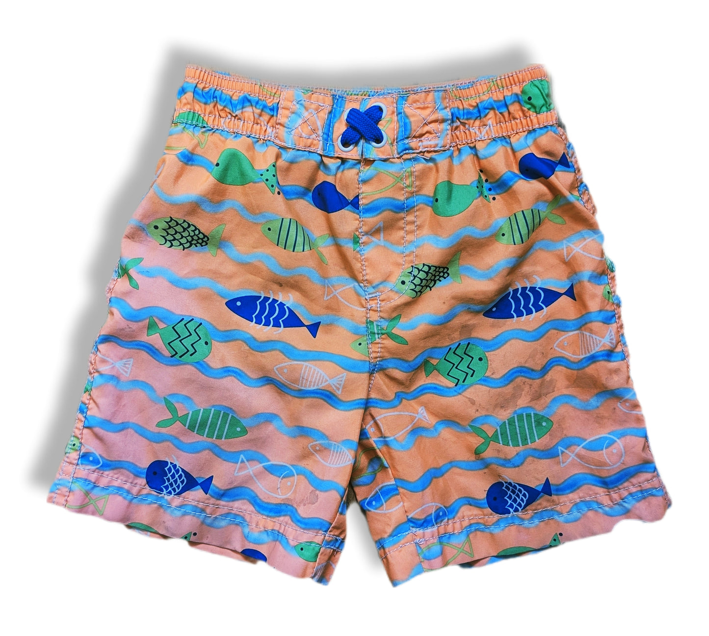(bébé) Shorts de bain à motifs de poissons & vagues | 24 mois