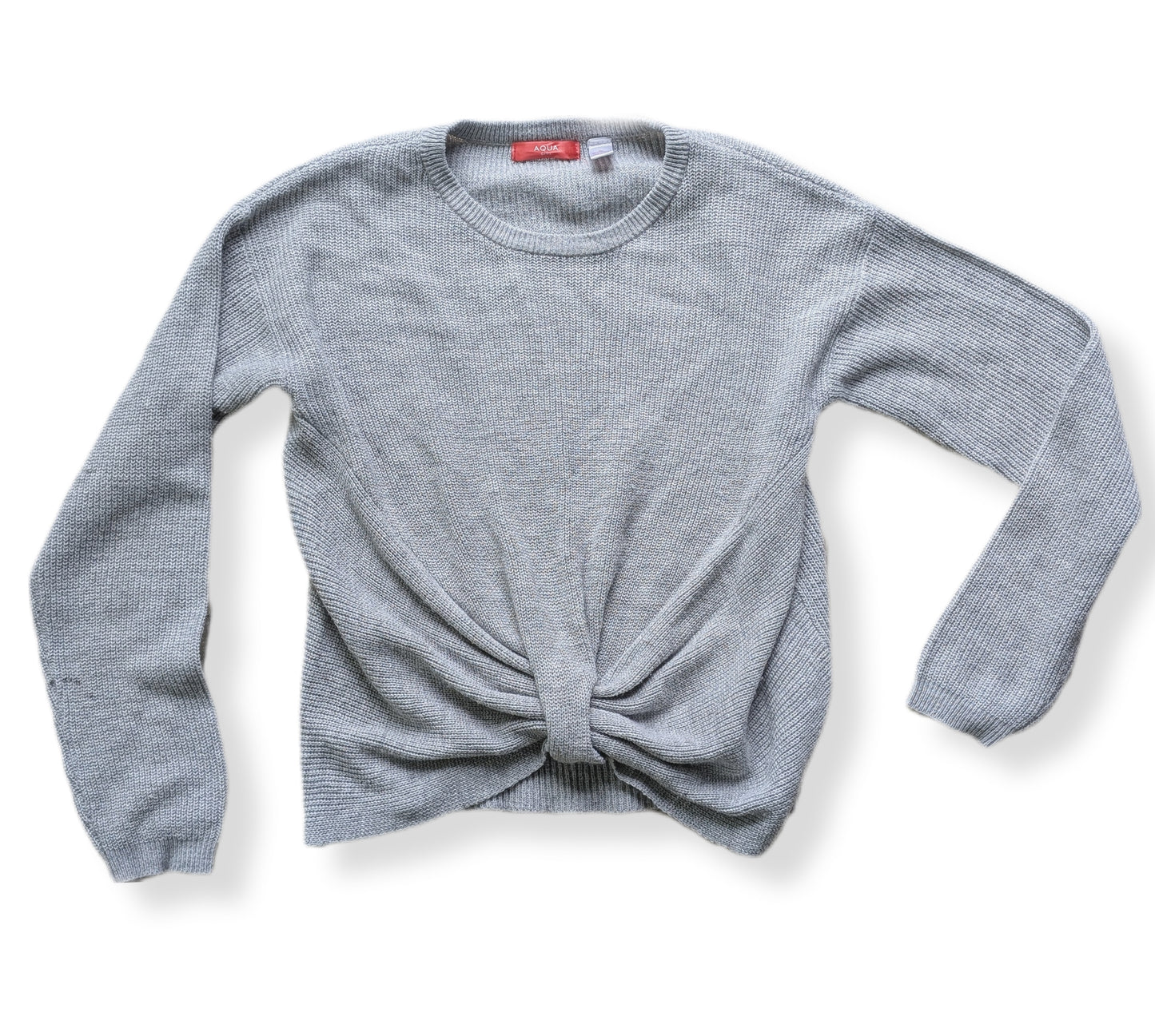 (Ado) Chandail gris tricoté avec un nœud décoratif sur le devant | AQUAGIRL | 16 ans
