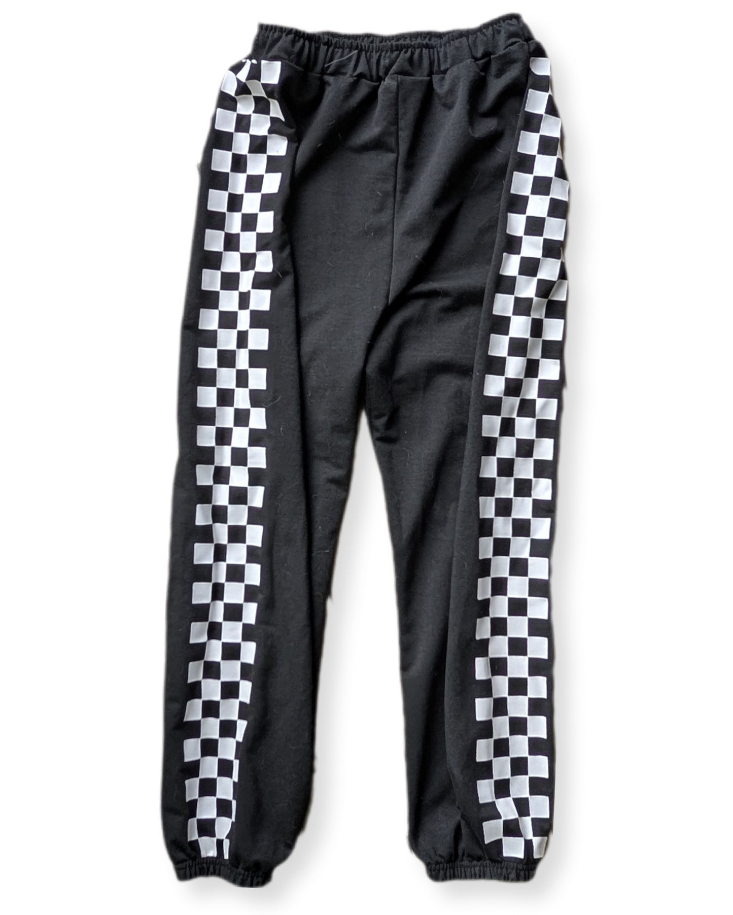 (Ado) Pantalon de jogging noir à carreaux de damier | 12 ans