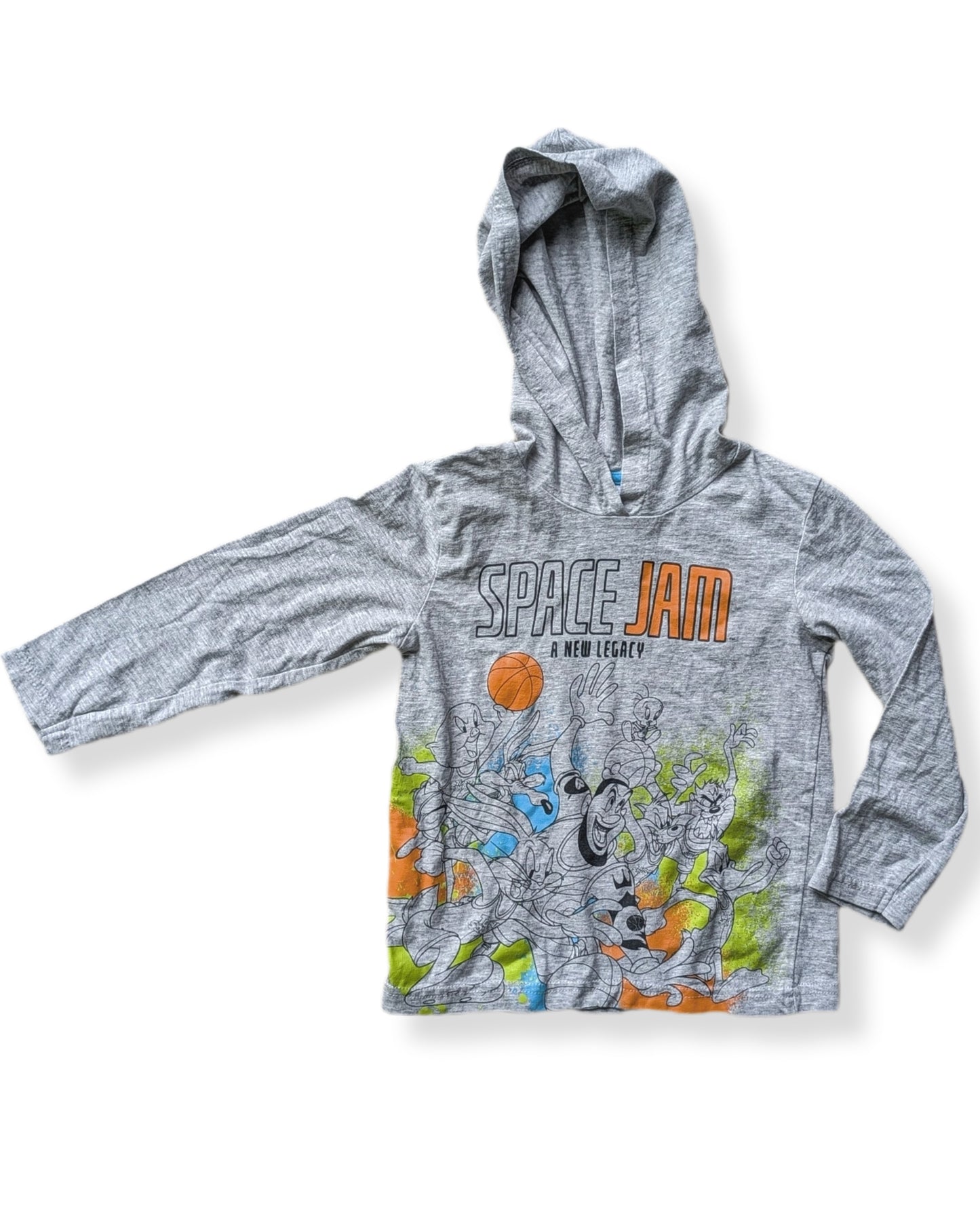 Chandail à capuchon léger, gris avec motif 'Space Jam' | 4 ans
