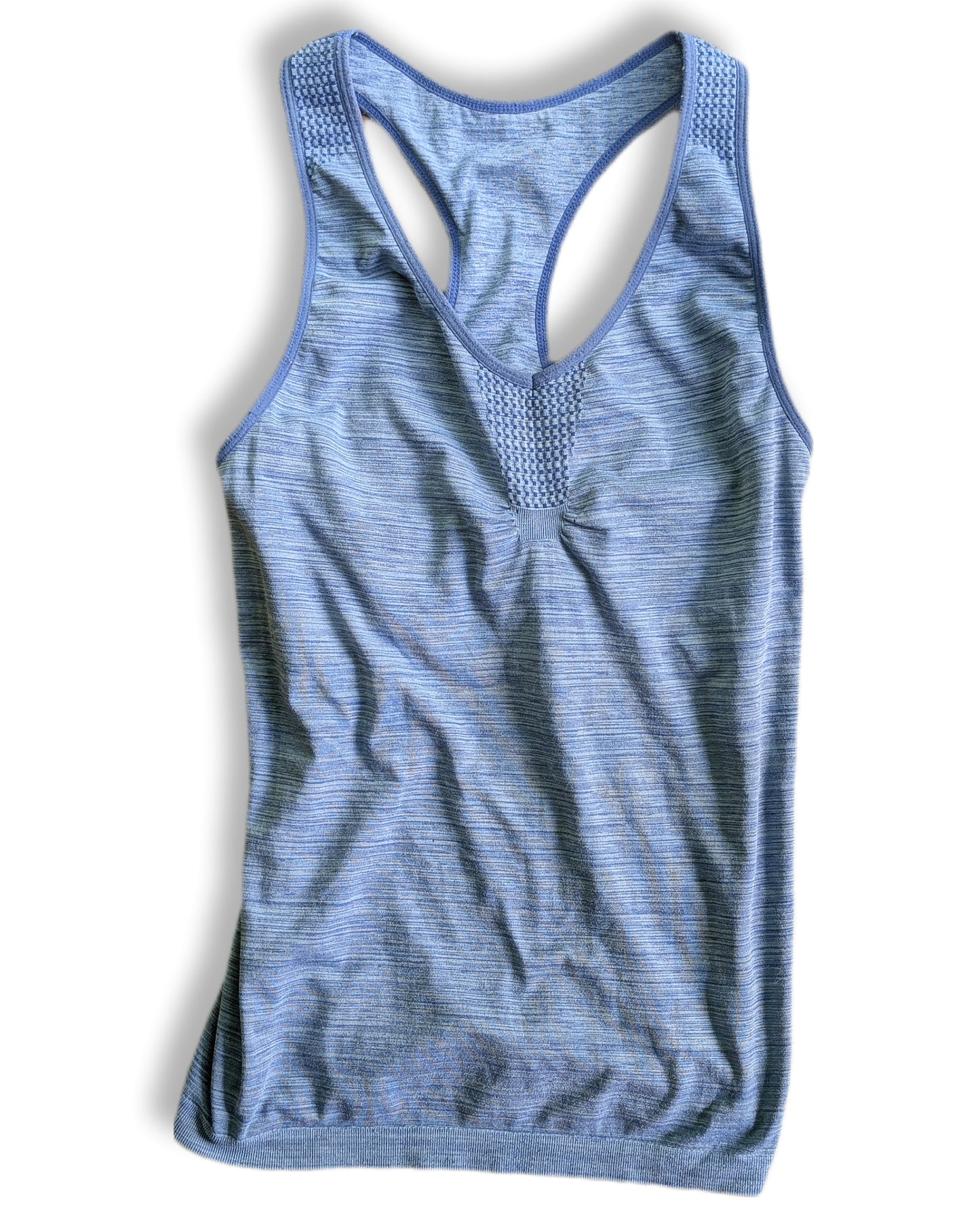 Camisole bleu chiné à dos nageur | SMALL