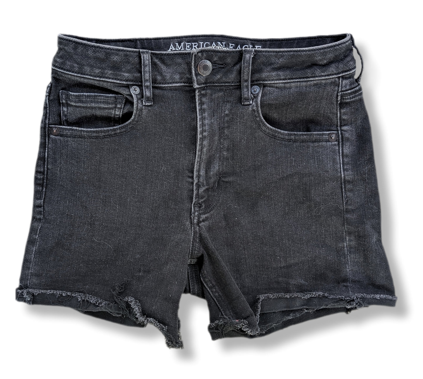 Shorts noirs courts avec style denim usé | | American Eagle | 06