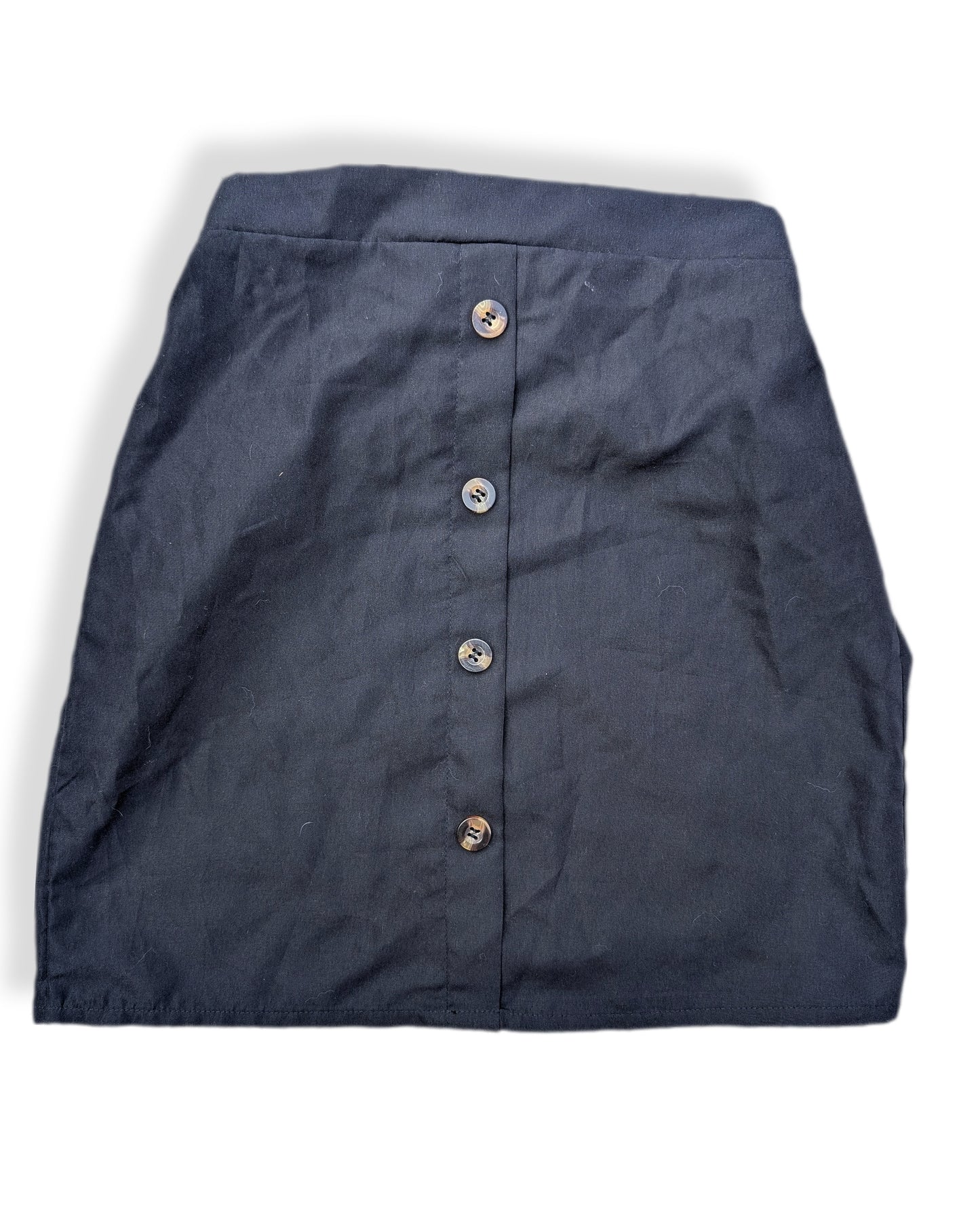 (Ado) Jupe classique noire en coton avec déco de boutons | SHEIN | 11-12 ans