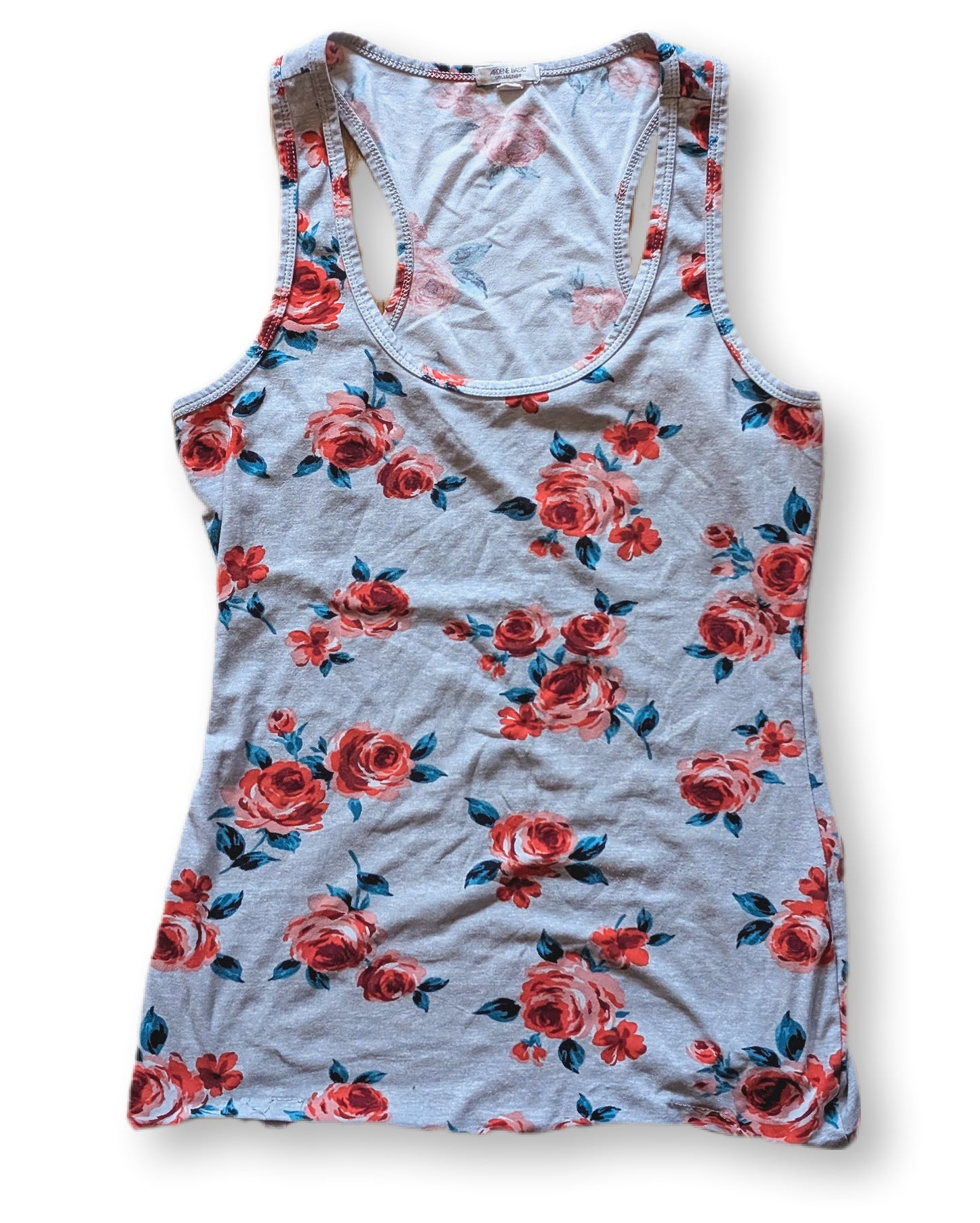 Camisole douce à dos nageur & motifs floraux | ARDÈNE | MÉDIUM