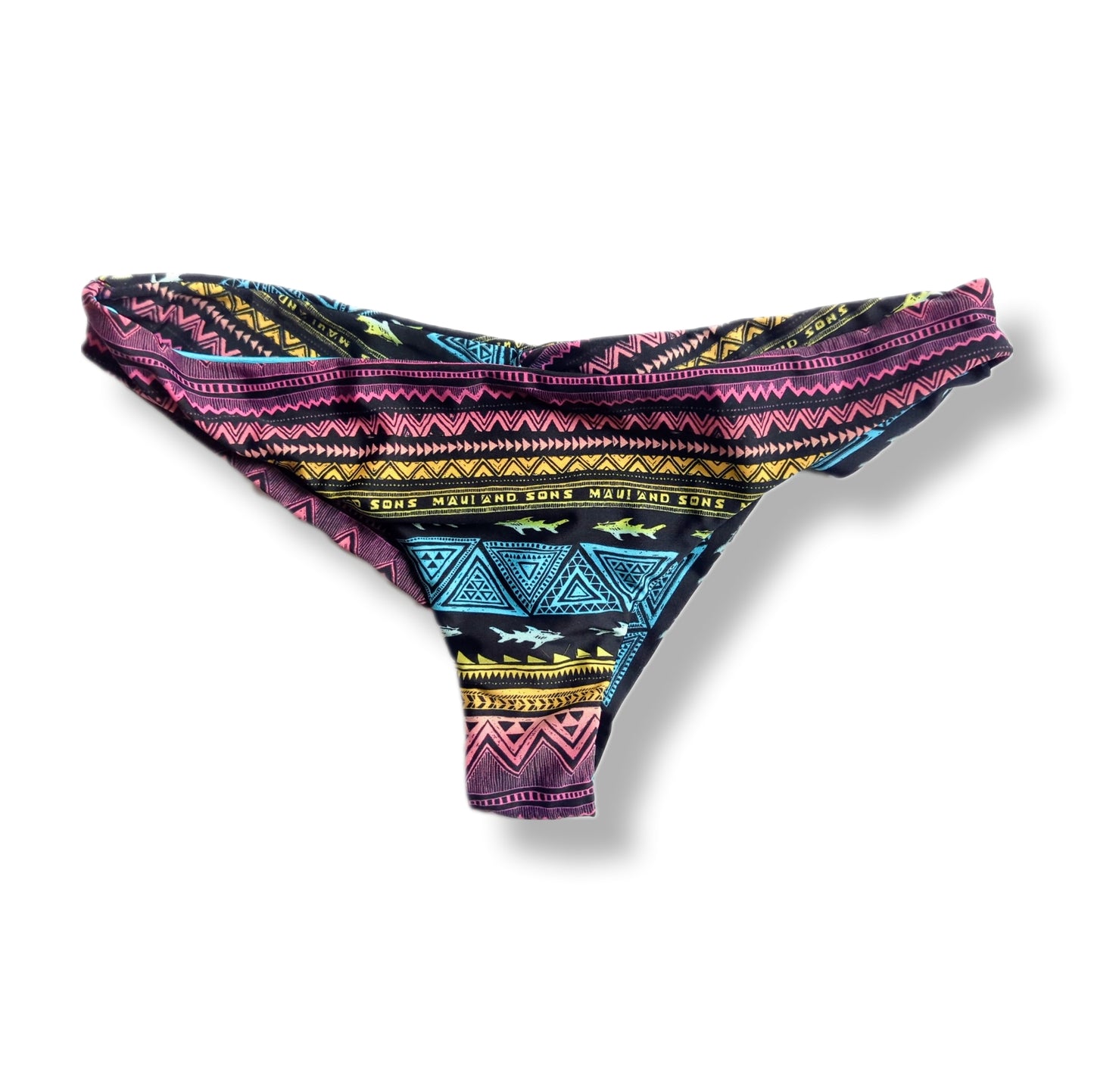 Culotte "string" à motif aztèque multicolore - M
