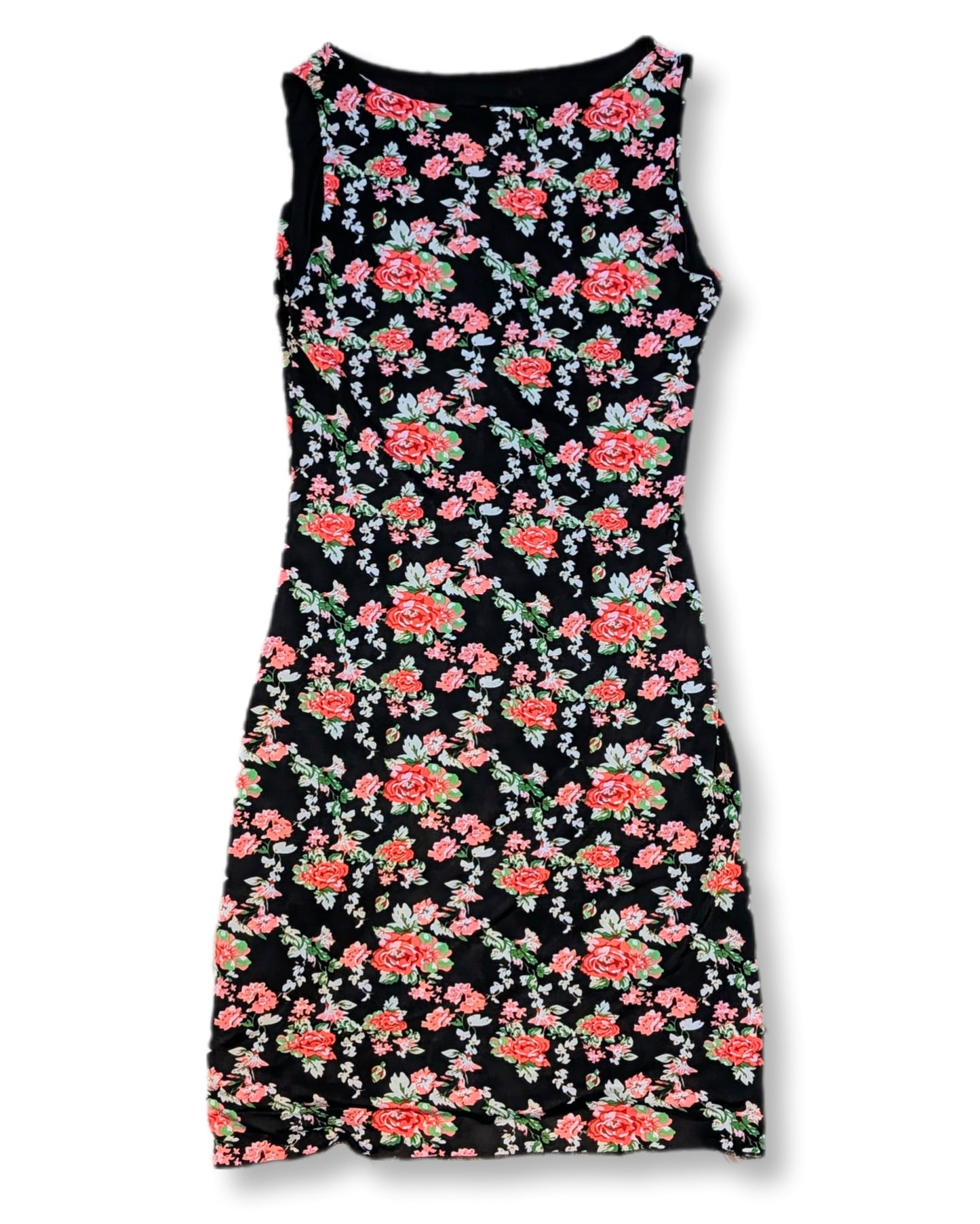 Robe courte fleurie à col rond | XS (pas d'étiquette ~)