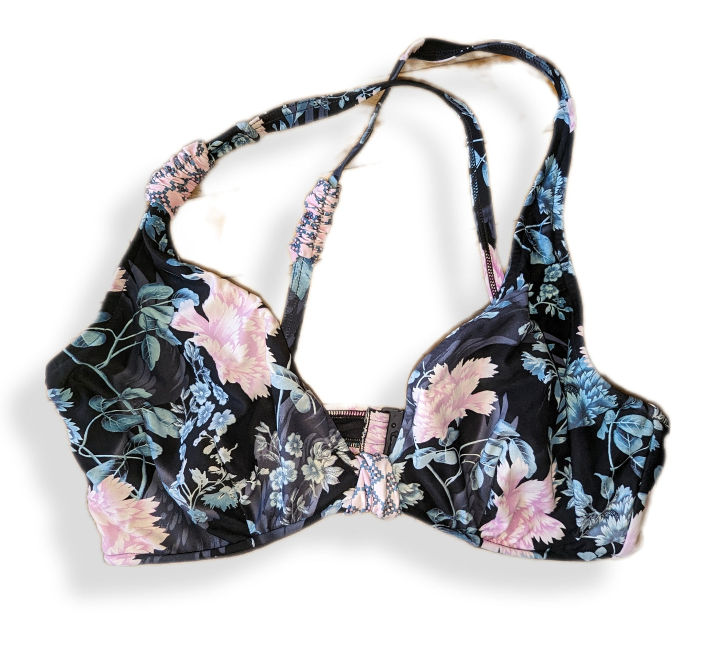 Haut de bikini structuré à imprimé floral nocturne - 38DD
