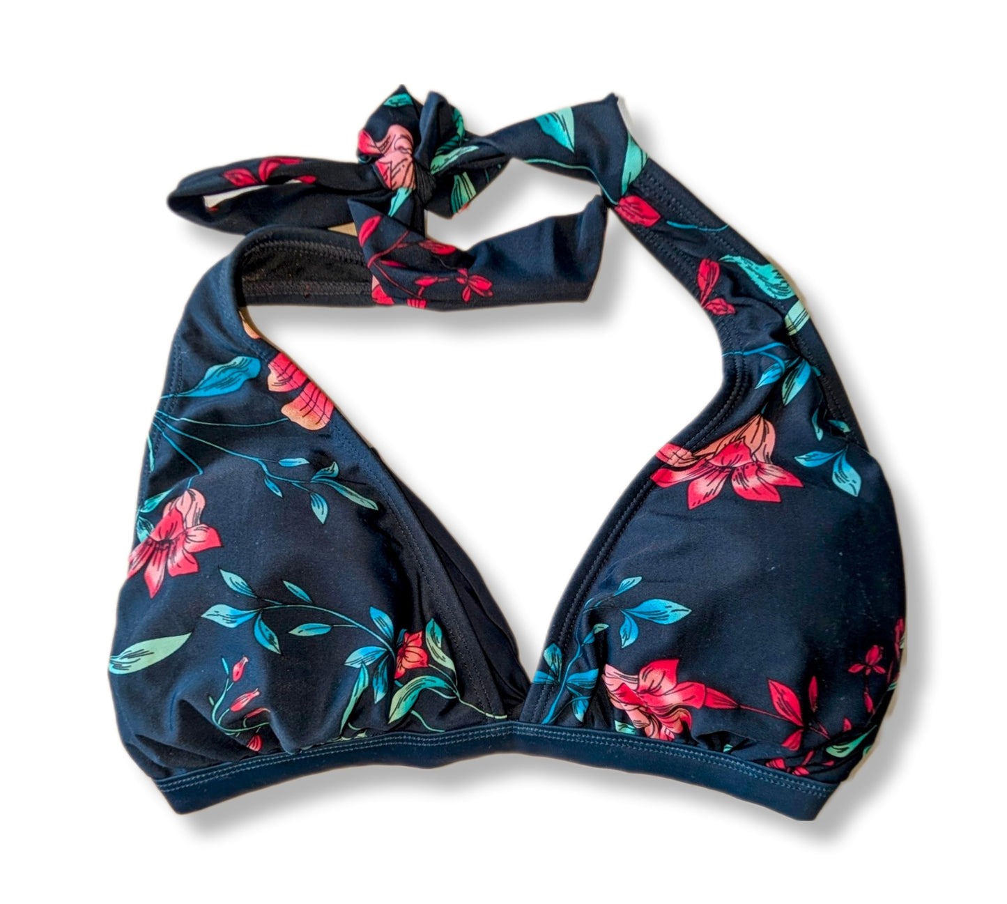 Haut de bikini triangle licou à imprimé floral - M