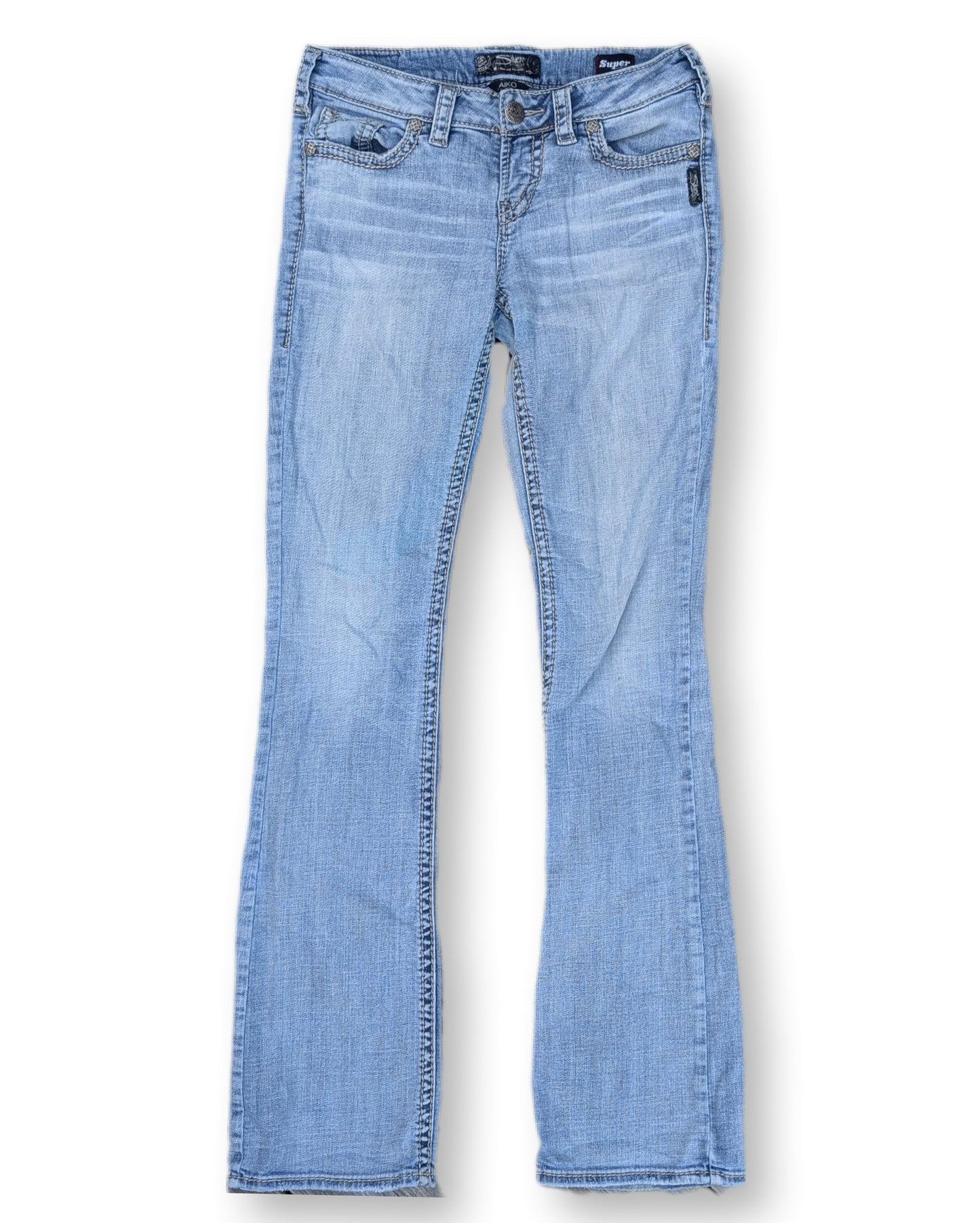 Jeans délavé coupe évasée, taille basse | SilverJeans | 27