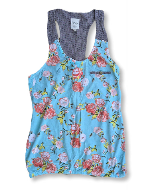 Débardeur fleuri à dos nageur avec élastique à la taille | TWIK | SMALL