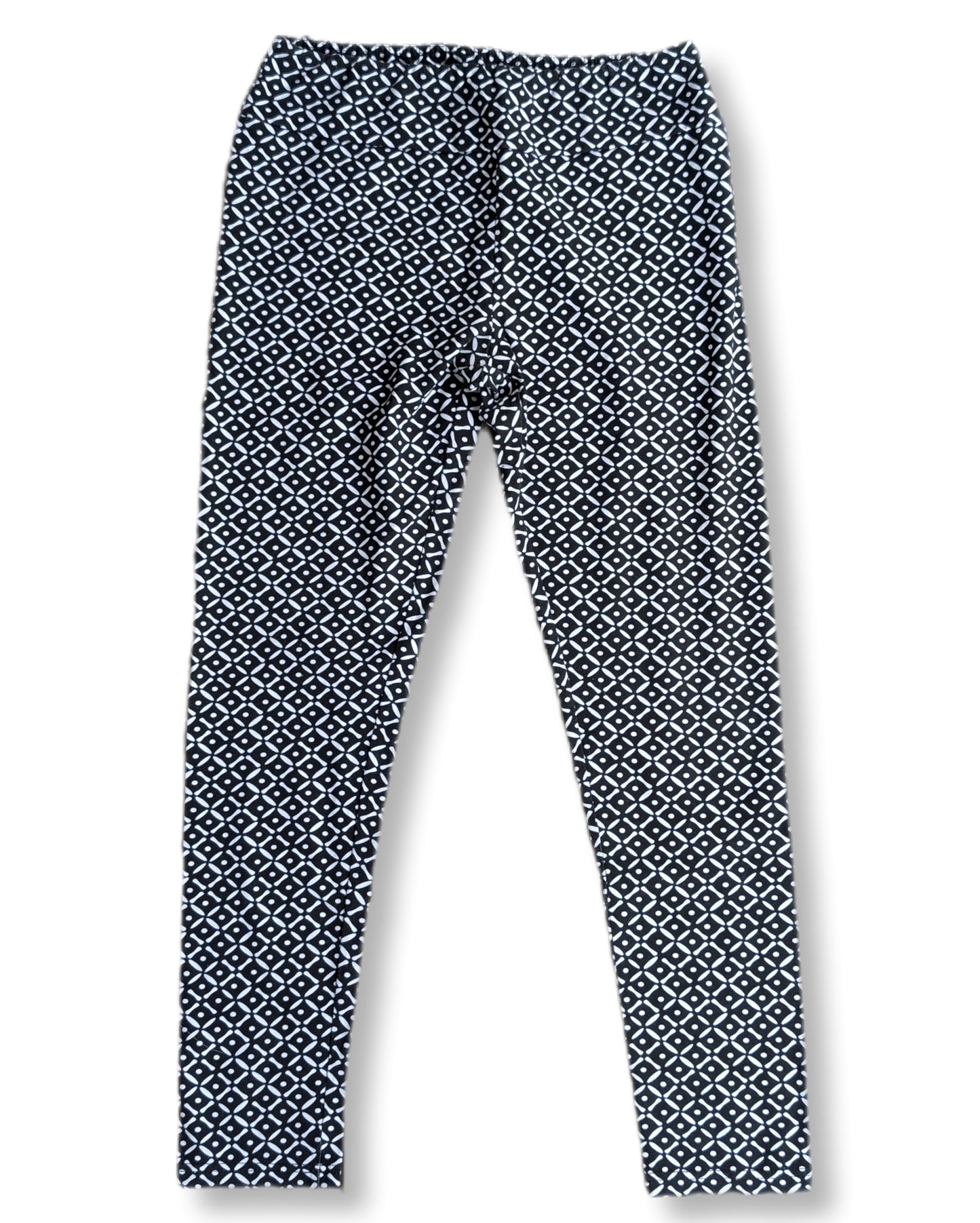 Pantalons imprimé noir & blanc chic, avec taille élastiqué | H.Binette | MÉDIUM