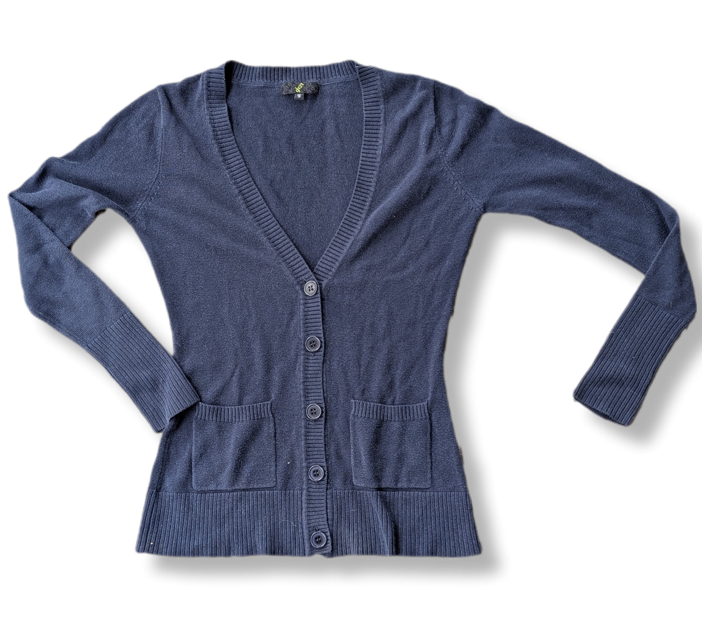 Cardigan en tricot fin marine avec col en V | G21 | XS