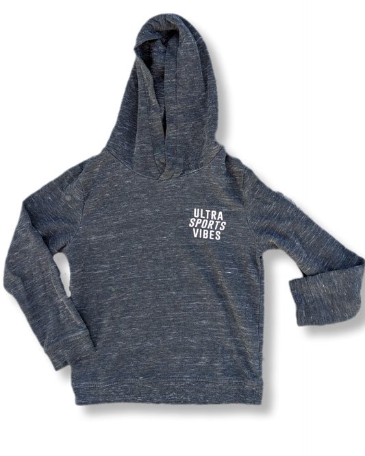 Chandail à capuchon gris chiné avec logo blanc sur la poitrine | WIFI | 6 ans