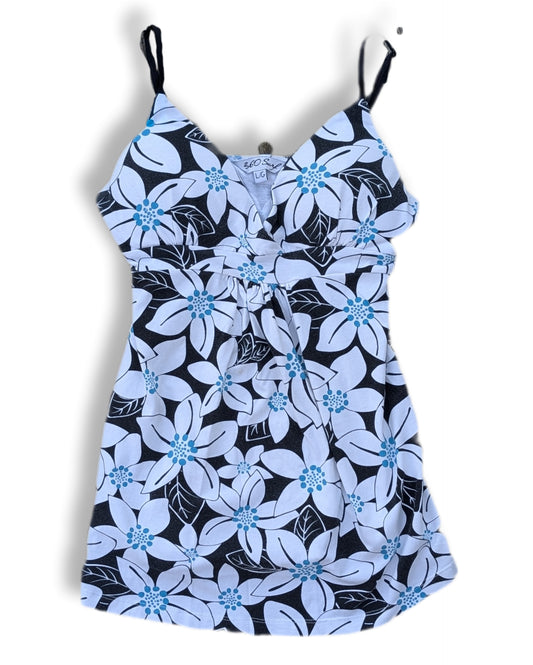 Haut à bretelles ajustables à col en V avec élastique sous la poitrine pour effet ajusté | LARGE