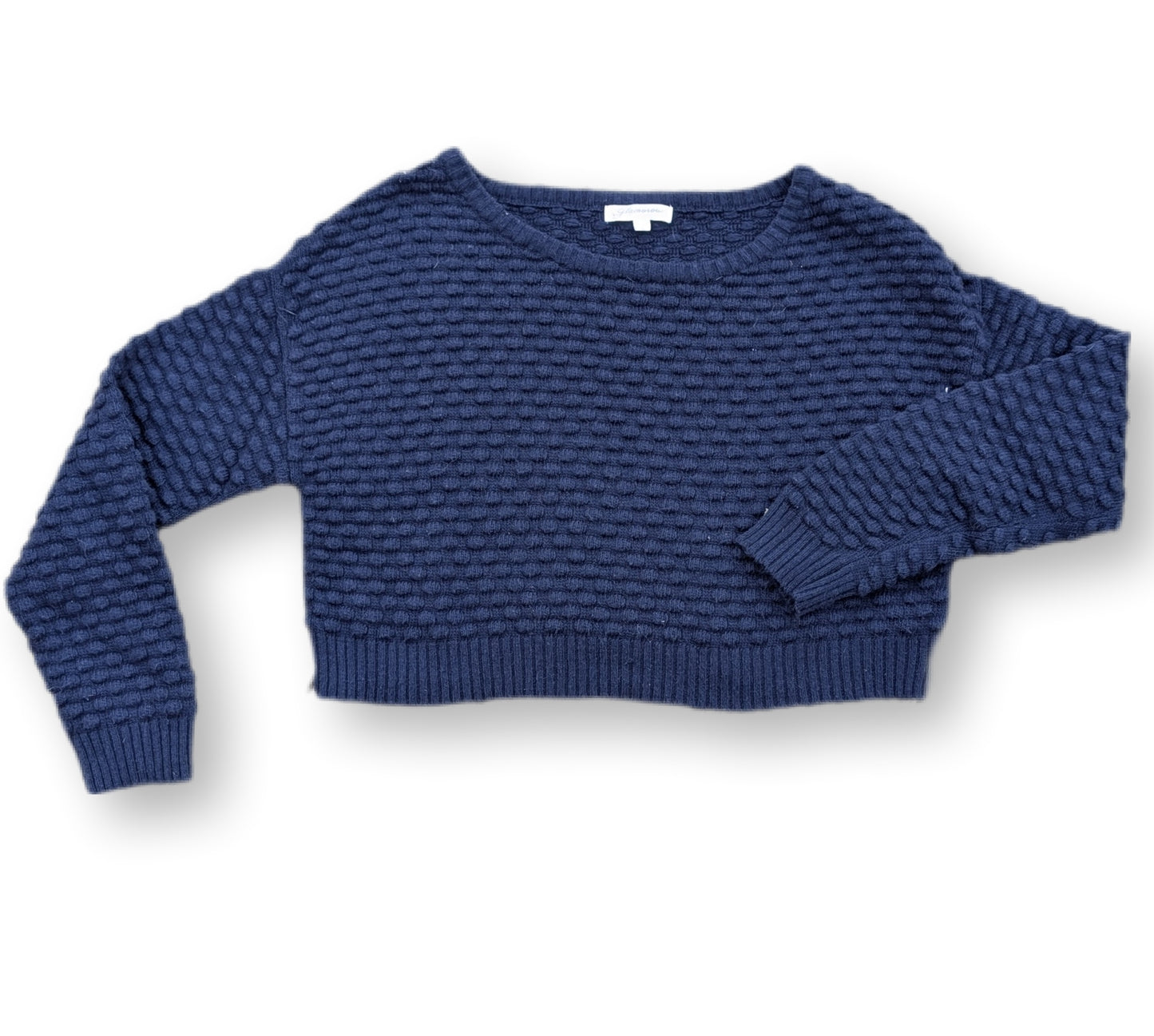 Pull marine à manches longues en tricot texturé style "CROP top" | Glamorous | LARGE