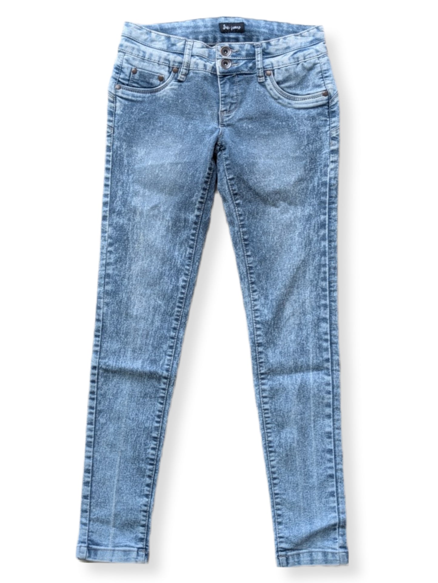 Jeans skinny délavé (acid wash) avec 2 boutons | SukoJeans | 02