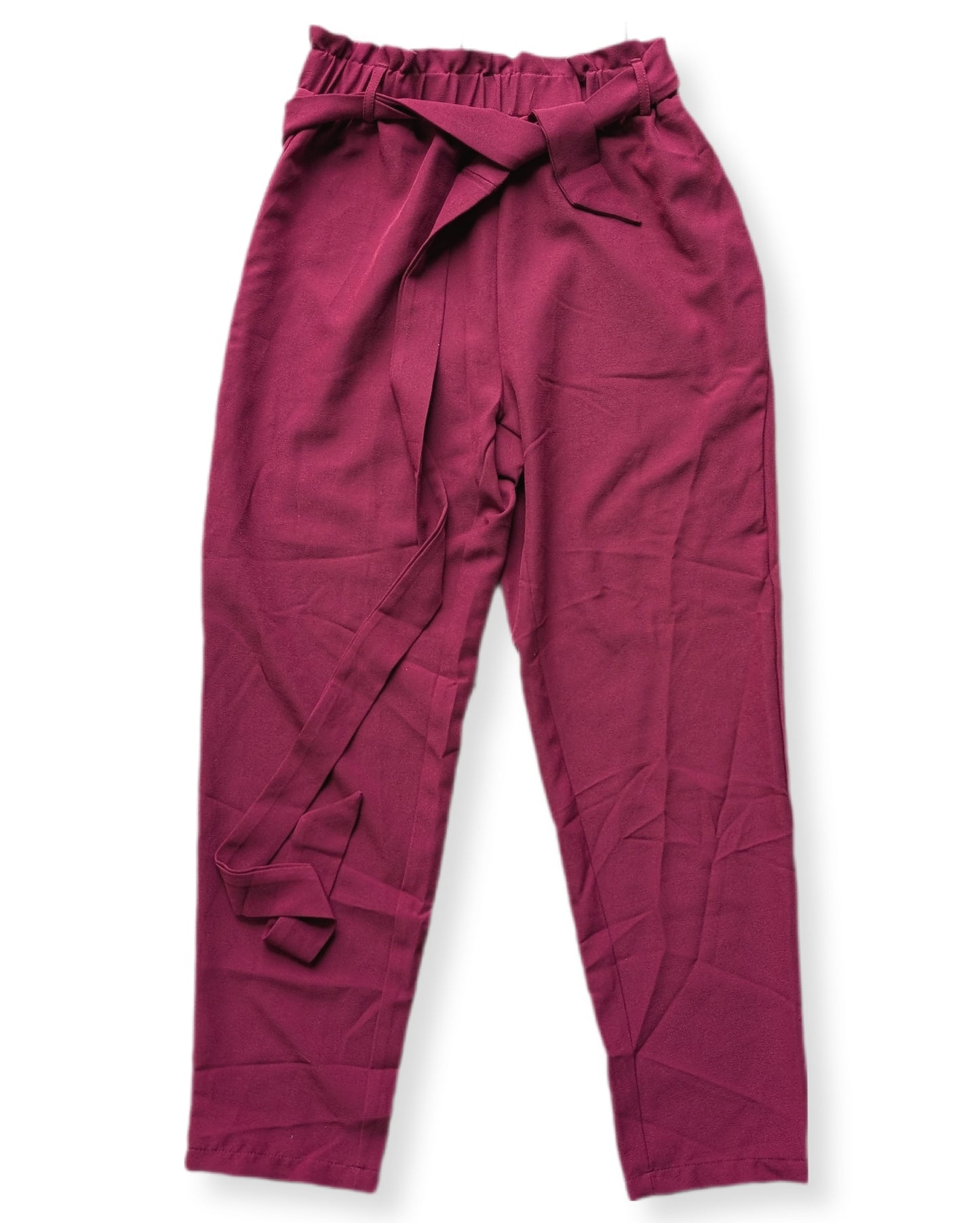 Pantalons style "paper bag" coupe large avec ceinture à nouer | Shein | 04