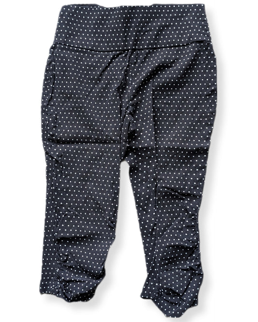 Pantalons capri noirs avec pois blancs et chevilles froncés | V&X | SMALL