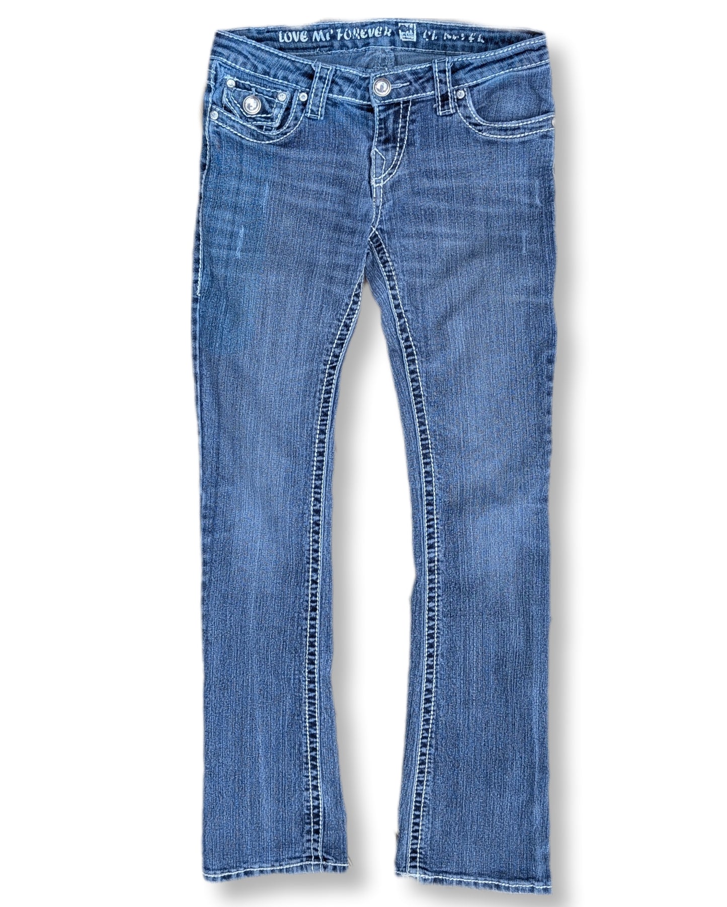 Jeans taille basse coupe évasée avec coutures apparentes | Love me forever | 30