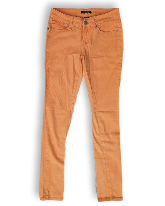 Jeans skinny taille basse de couleur orange vive | Jeans9 | 03
