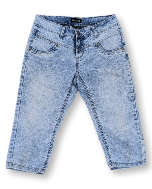 Jeans capri bleu délavé (acid wash) | SukoJeans | 02