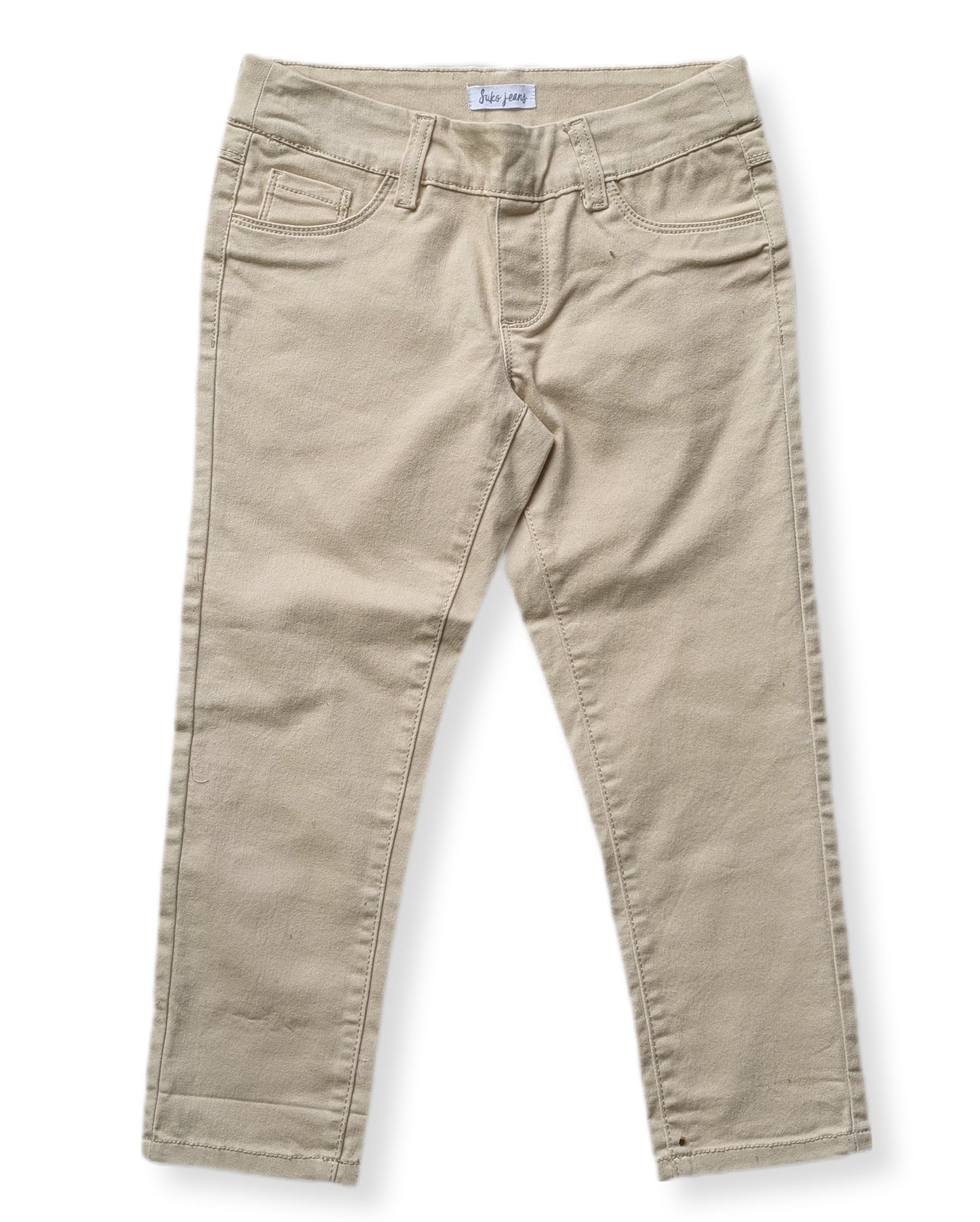 Pantalons courts beige, coupe slim ajustée | SukoJeans | 02