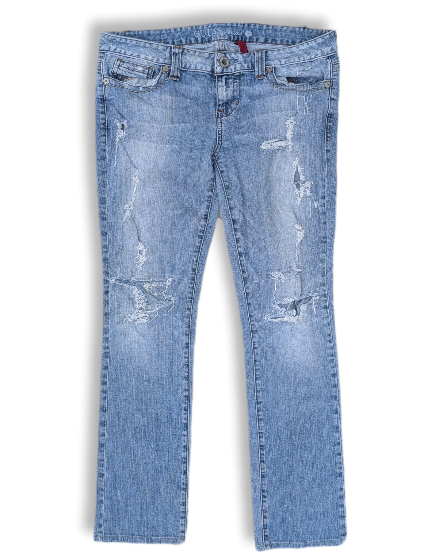 Jeans délavé avec effets troués look décontracté | GUESSjeans | 30