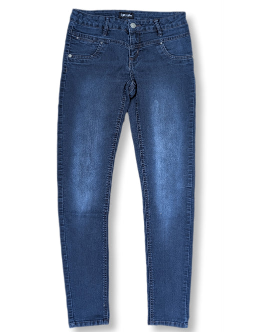 Jeans skinny bleu foncé, taille basse | SukoJeans | 04