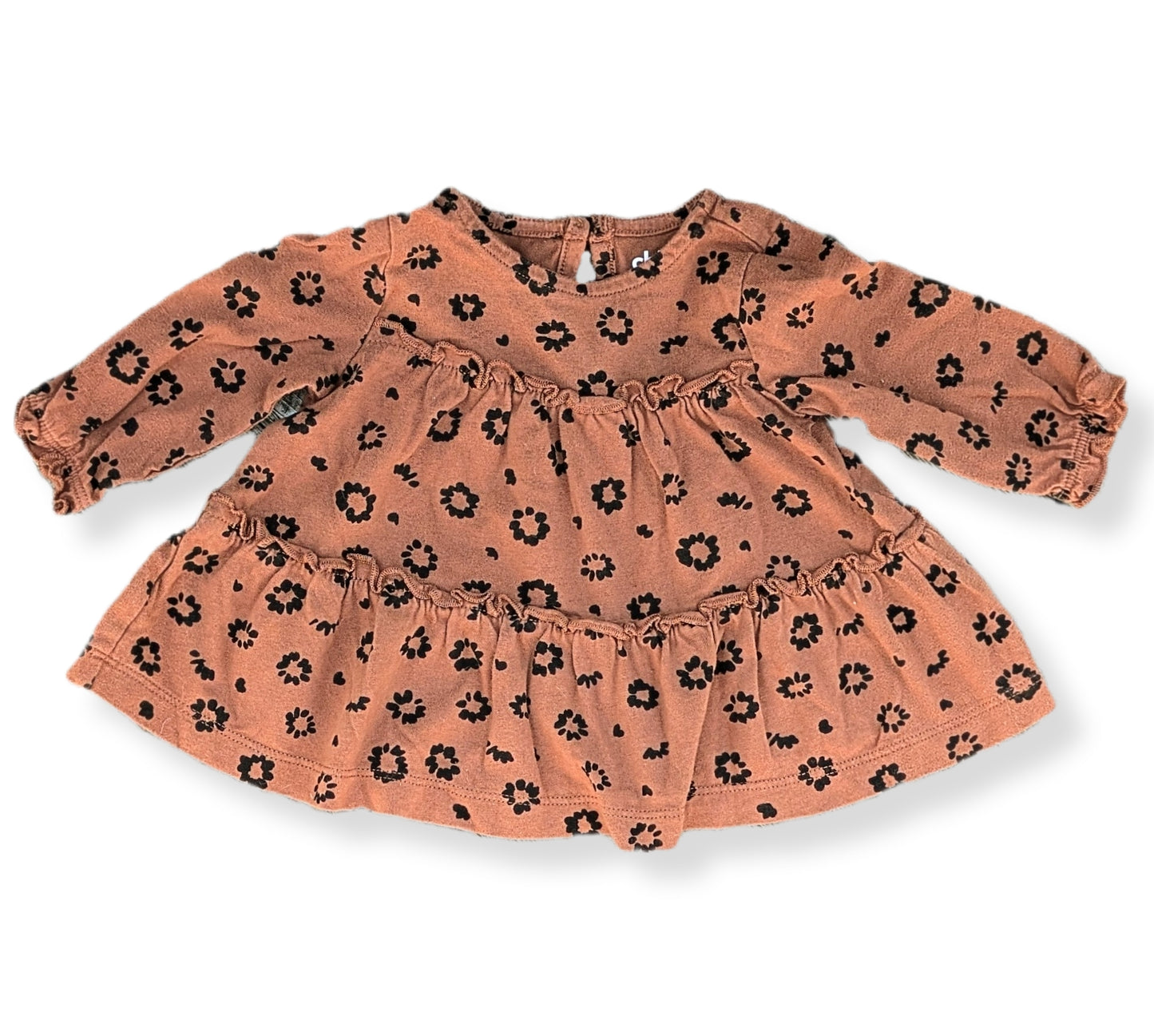 Robe à manches longues couple ample à volants | Carter's | 0-3 mois