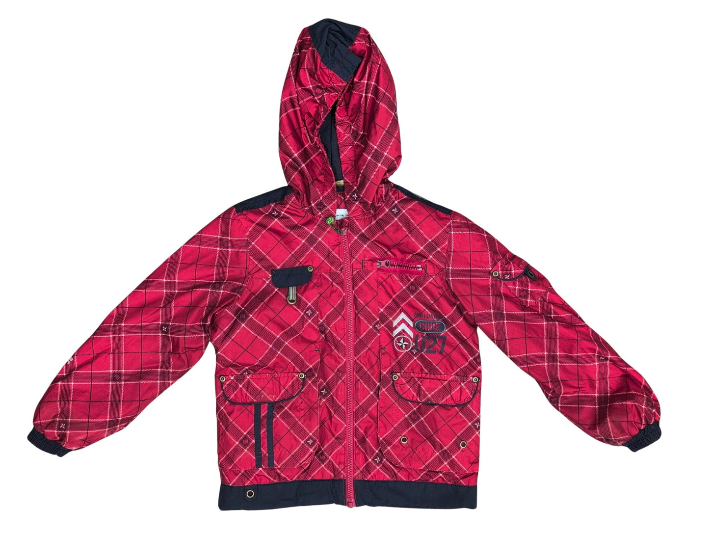 Manteau mi-saison style coupe-vent doublé à motif écossais | Mini Ungava | 4 ans